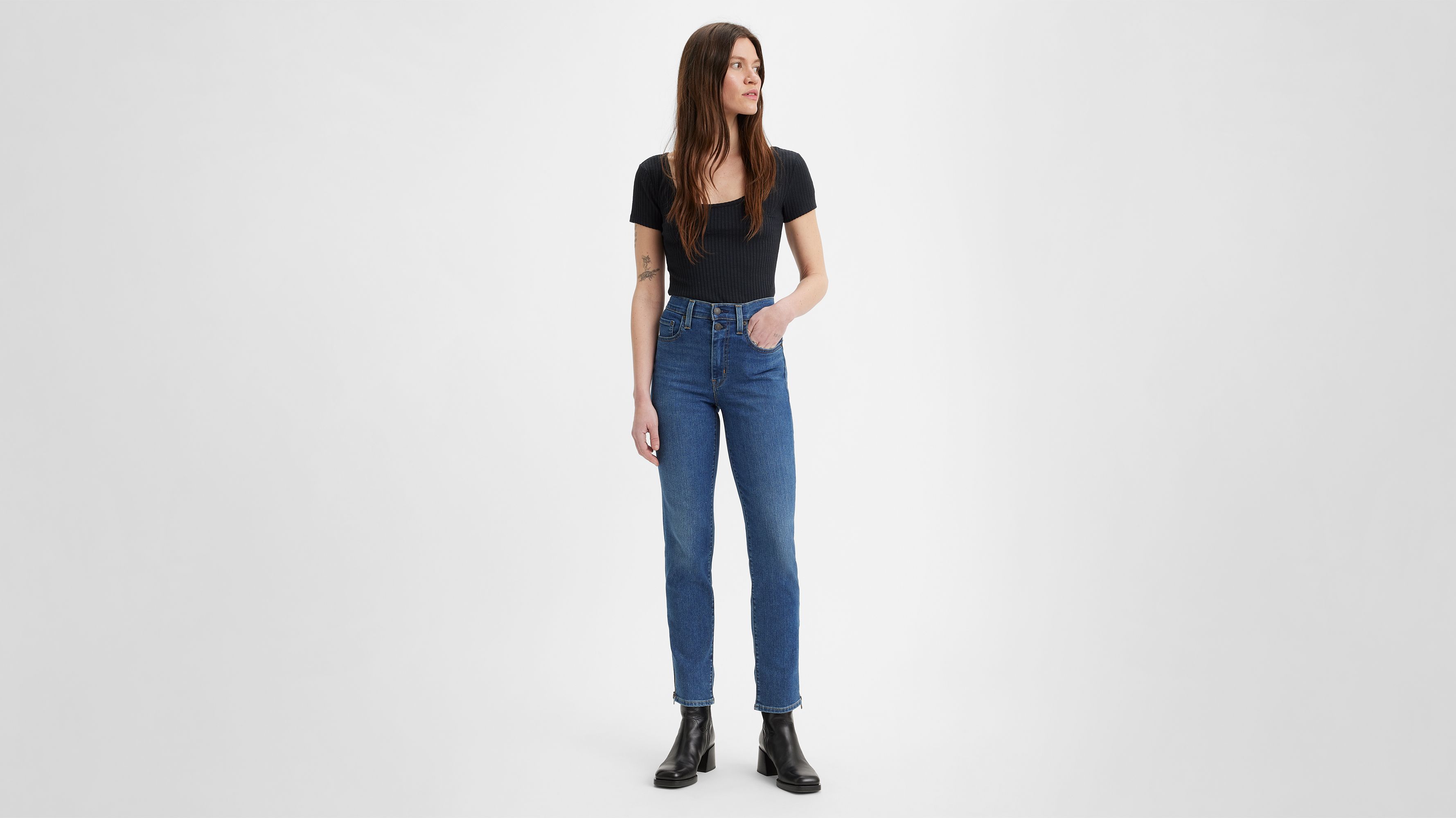 724 High Rise Straight Button Shank Women's Jeans - Dark Wash | Levi's® US