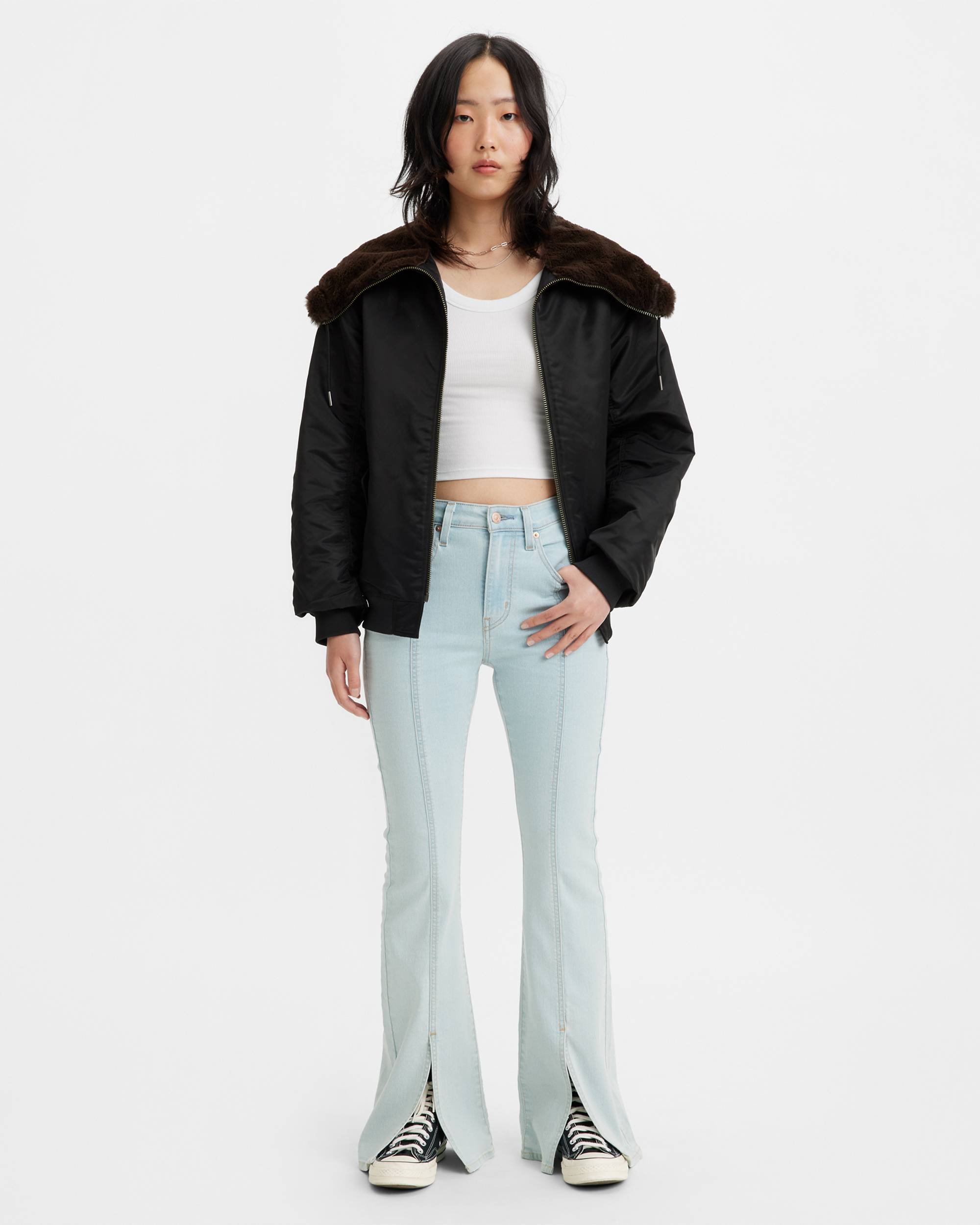 726 High Rise Flare Split Hem Women's Jeans - Light Wash 726 High Rise Flare Split Hem Women's Jeans - Light Wash