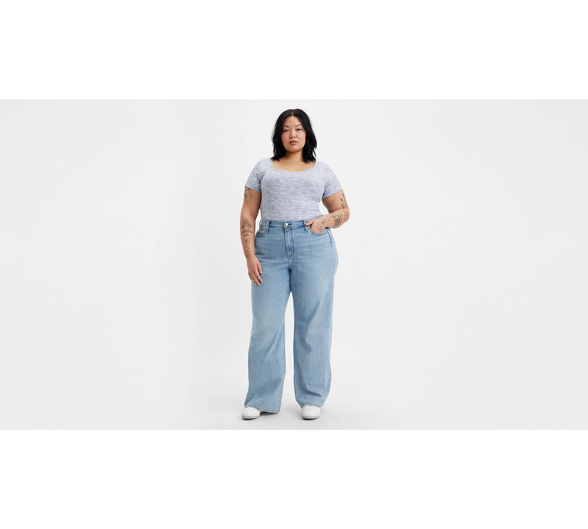 Womens Plus Size Baggy Jeans 