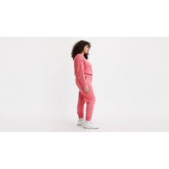 Ladies' Pink Simple Style Plus Size Sweatpants