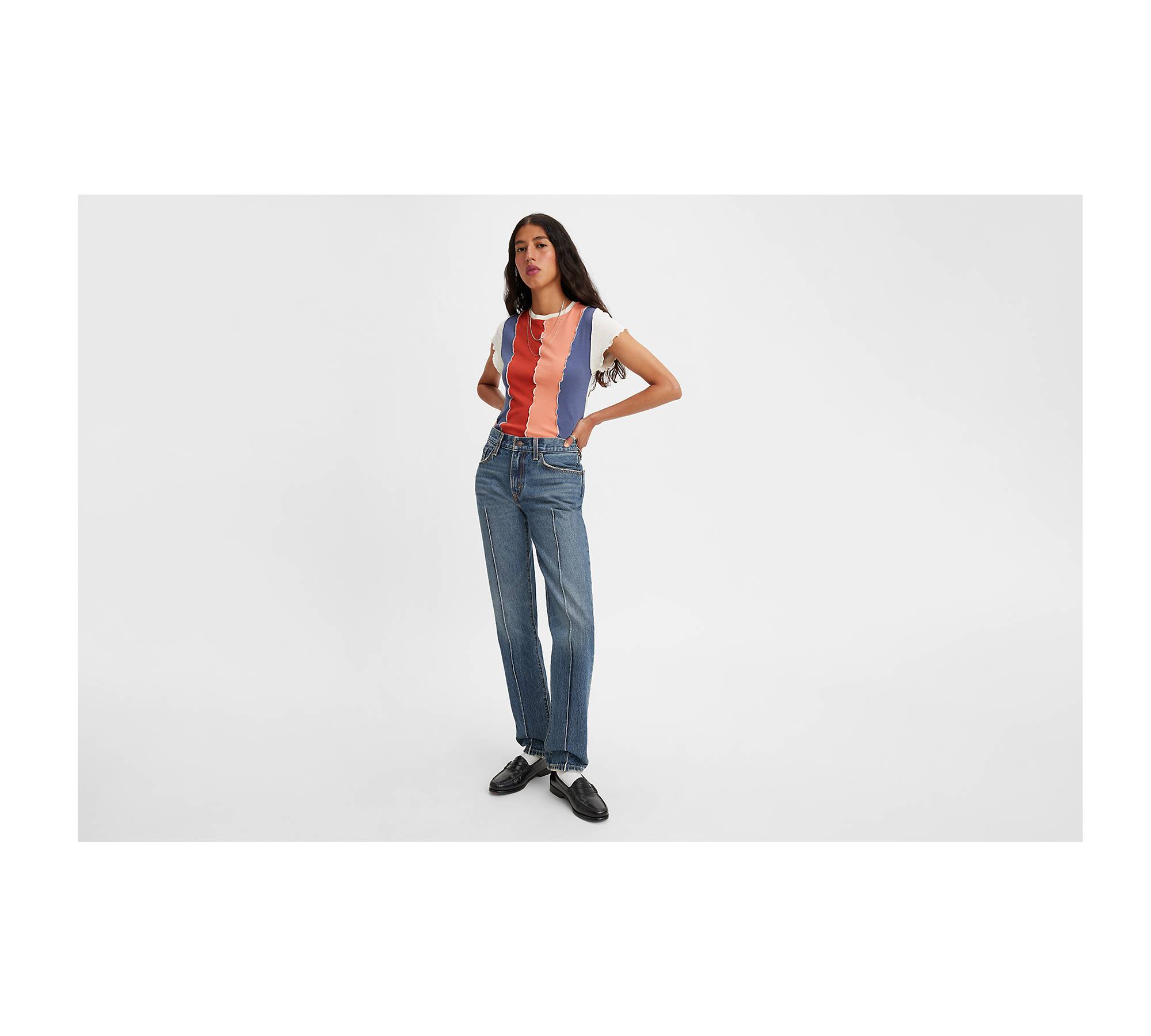 Middy Straight Pintuck Women's Jeans - Dark Wash | Levi's® US