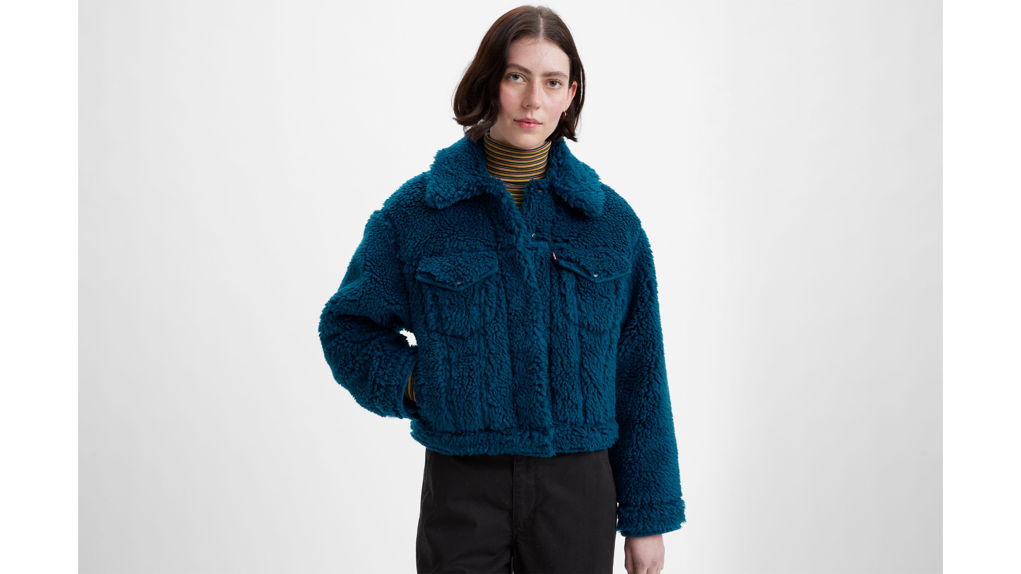 Baby blue sherpa on sale jacket