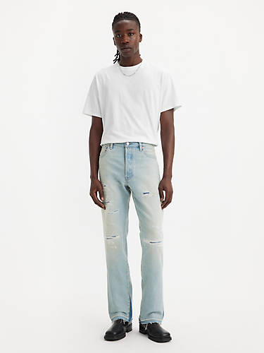 리바이스 Levi 501 54 Original Fit Customized Mens Jeans,Weekend Getaway - Light Wash - Non-Stretch