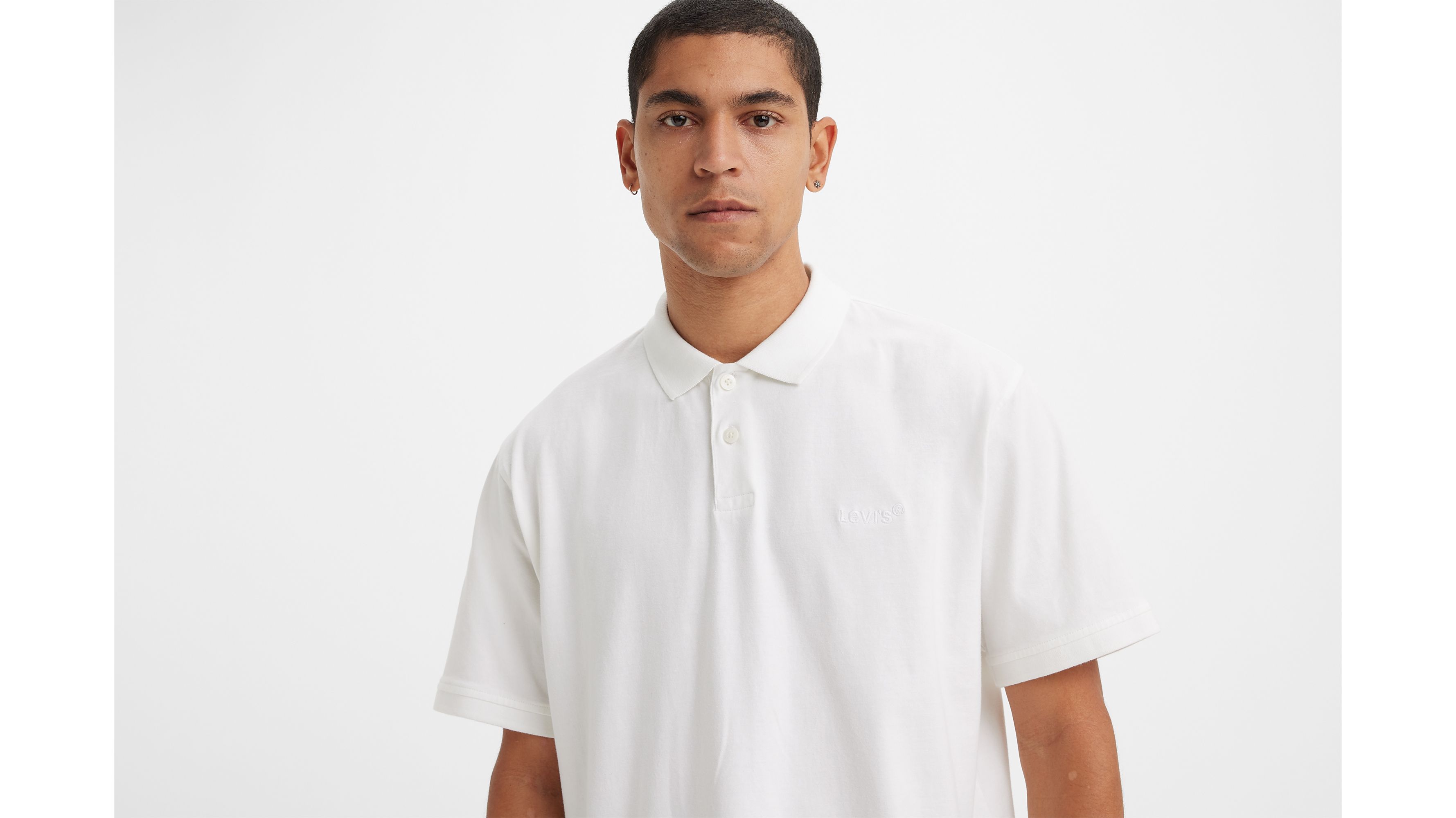 Men's Polos, Sorrento White Fine Ribbed Light Weight Polo