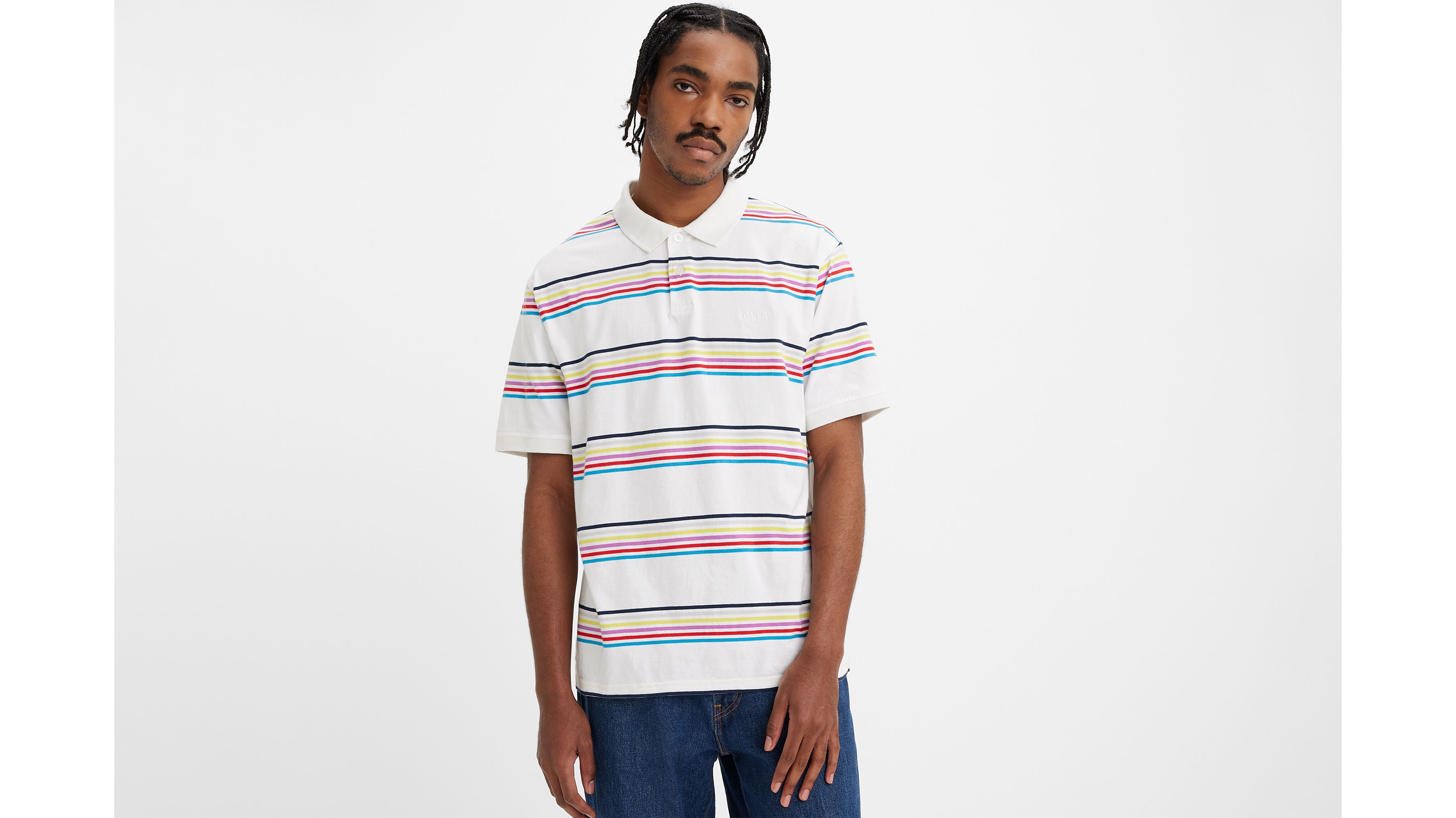 Relaxed Authentic Striped Polo Shirt - Blue