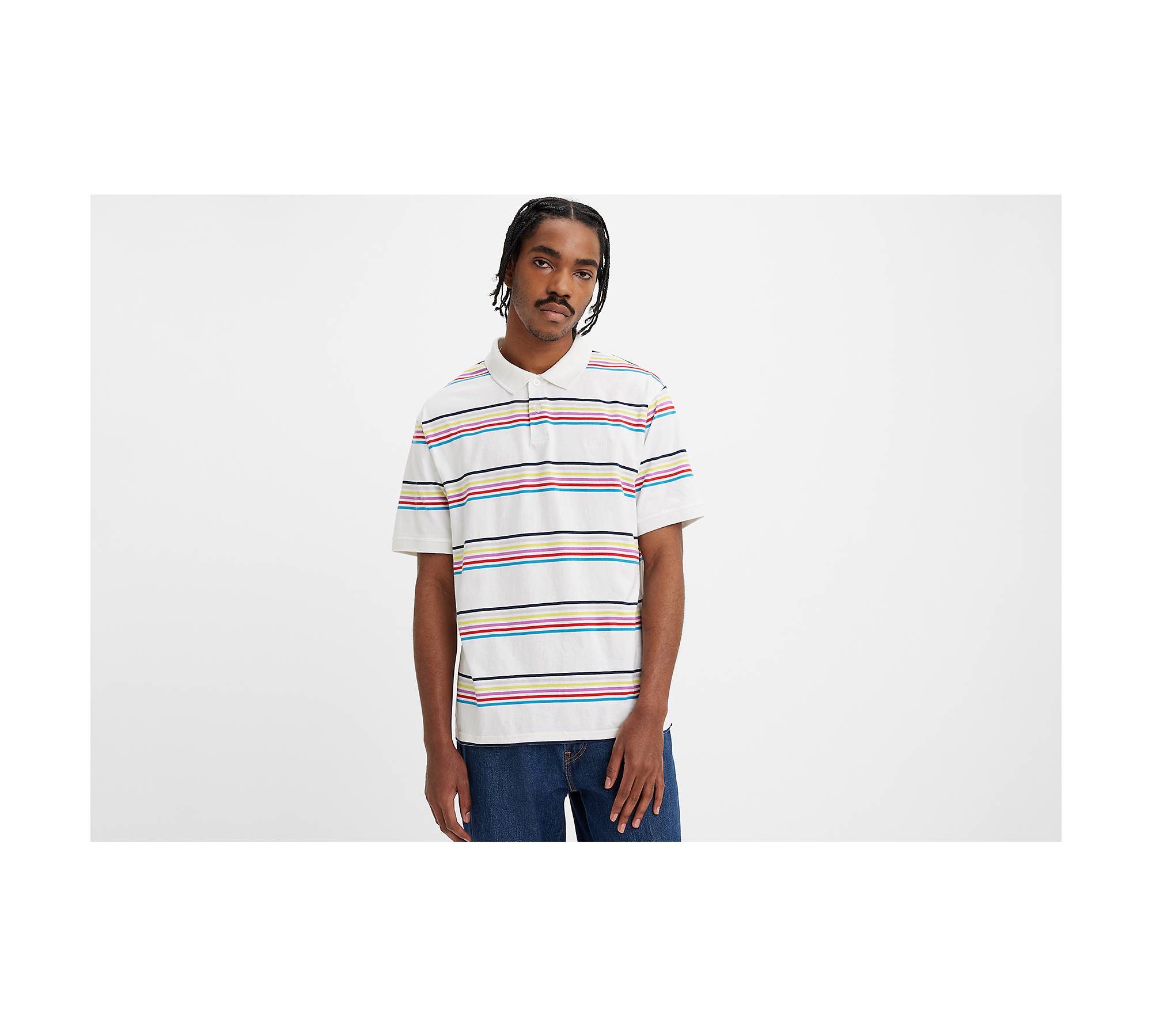 Relaxed Authentic Striped Polo Shirt - White | Levi's® US