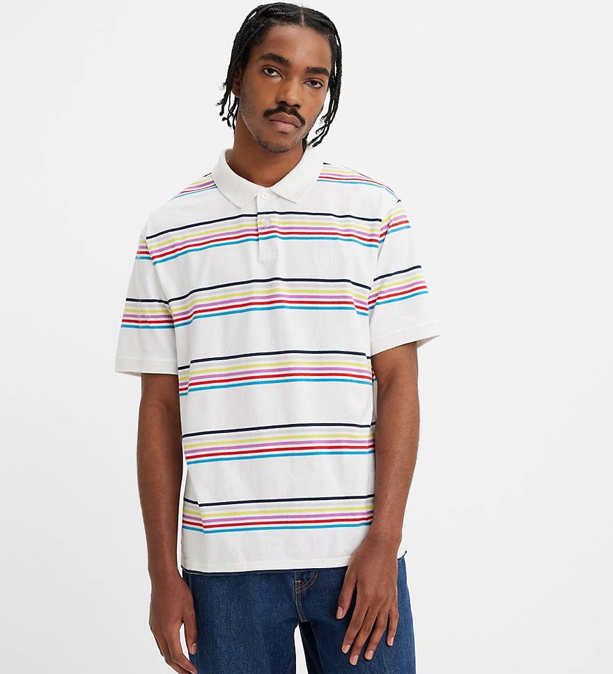 Relaxed Authentic Striped Polo Shirt - White