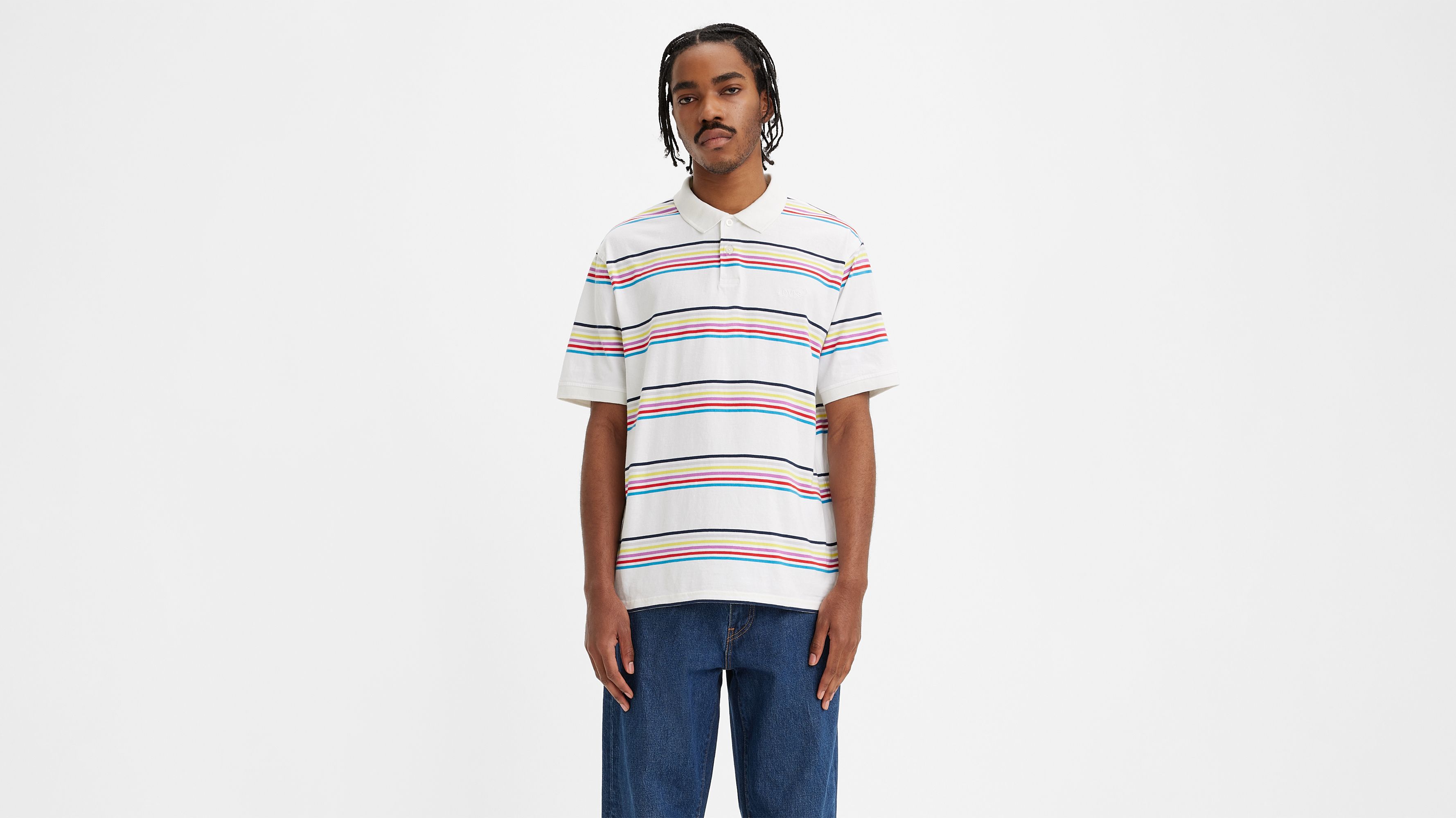 Horizontal striped 2024 polo shirts