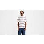 Relaxed Authentic Striped Polo Shirt - White
