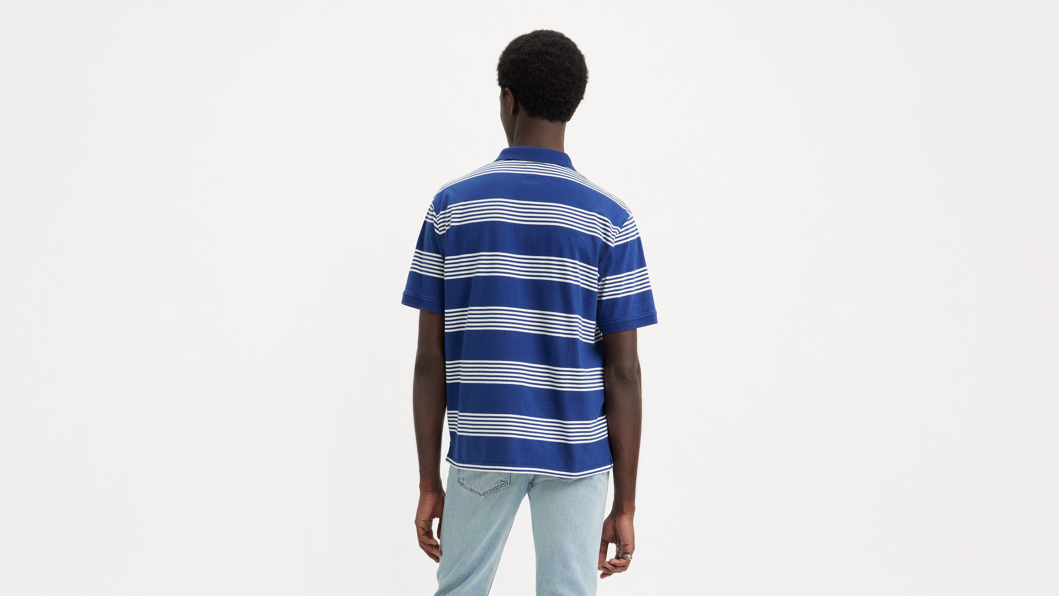 Relaxed Authentic Striped Polo Shirt - White