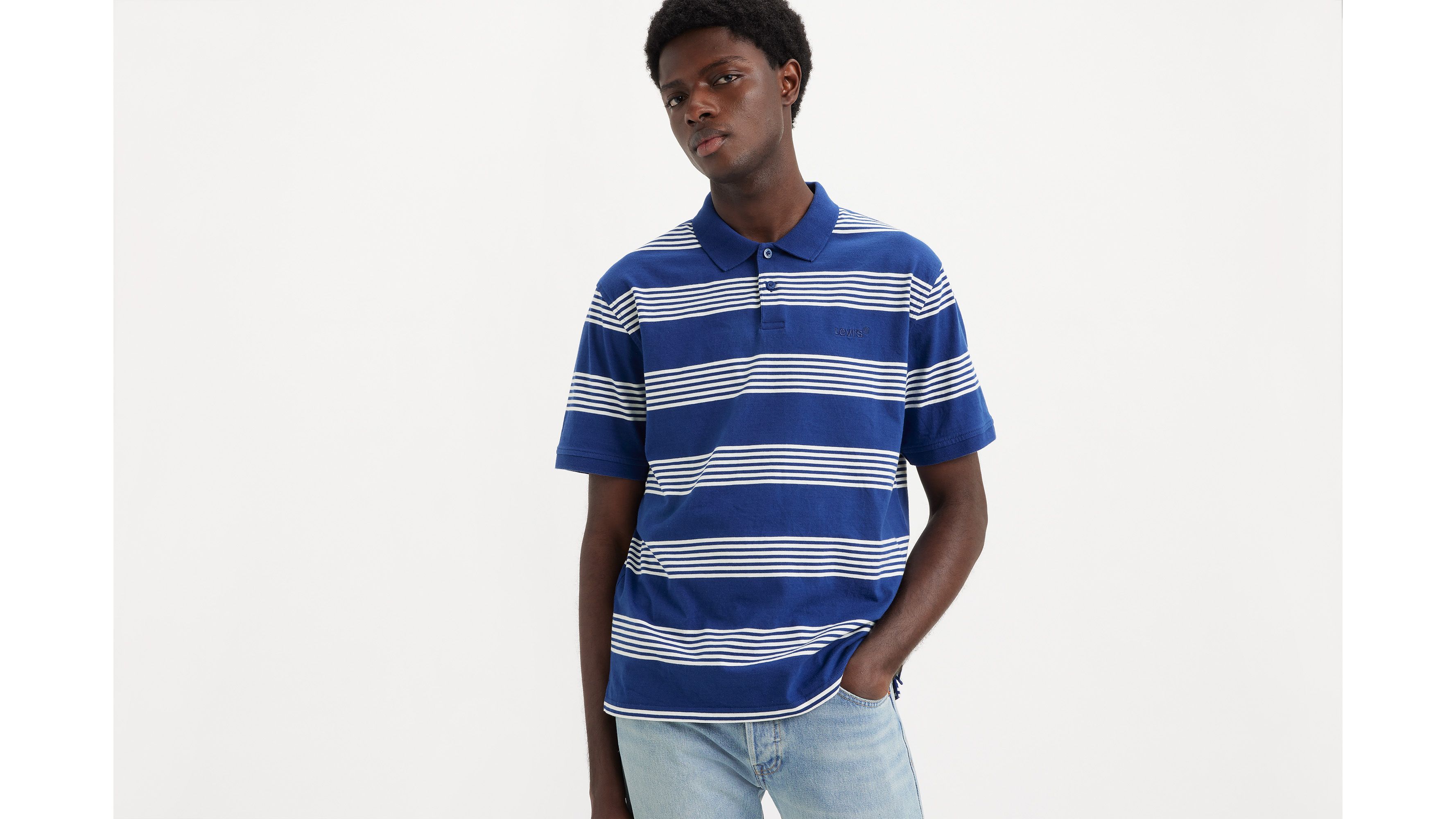 Relaxed Authentic Striped Polo Shirt - White