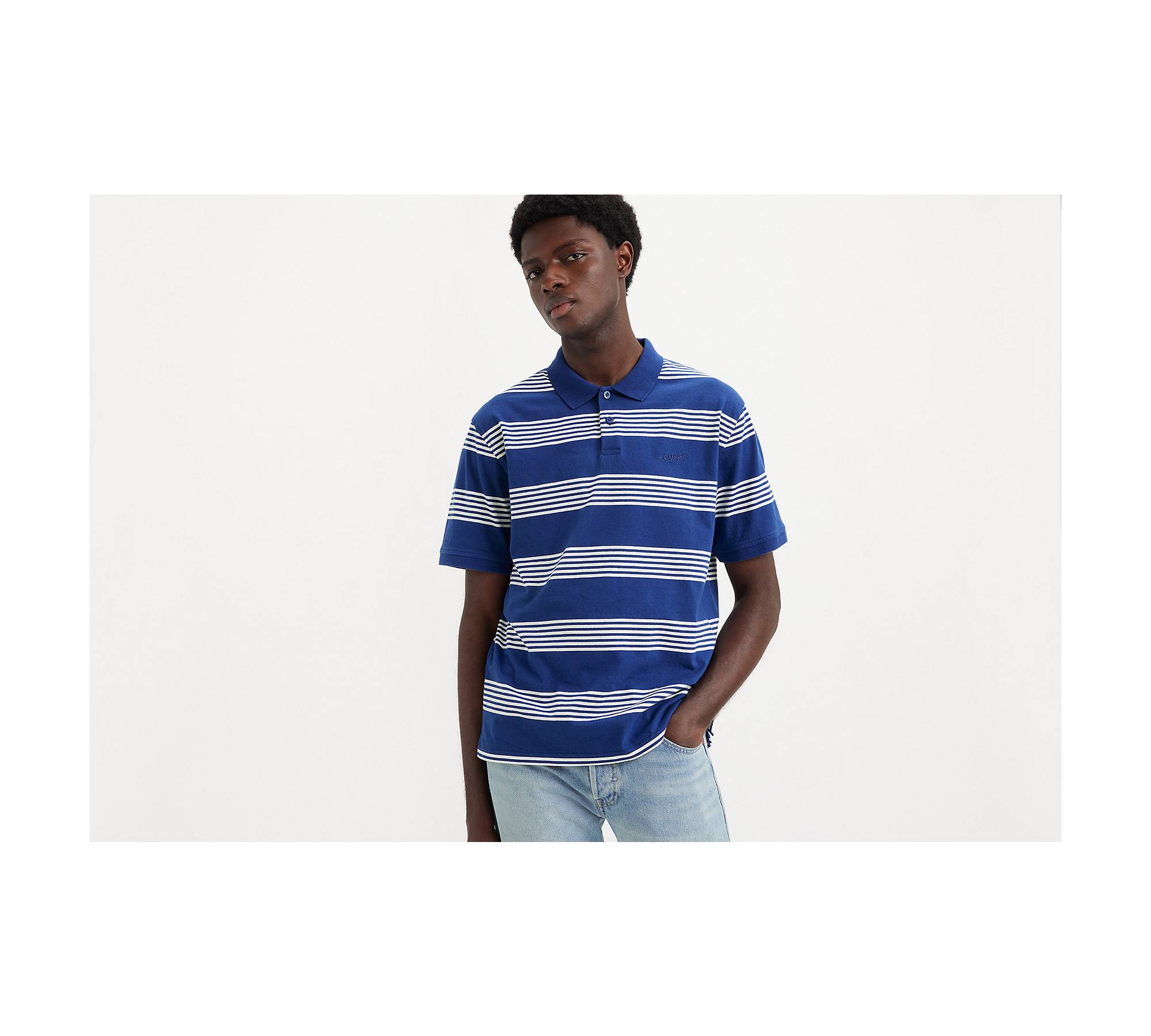 Relaxed Authentic Striped Polo Shirt - Blue | Levi\'s® US