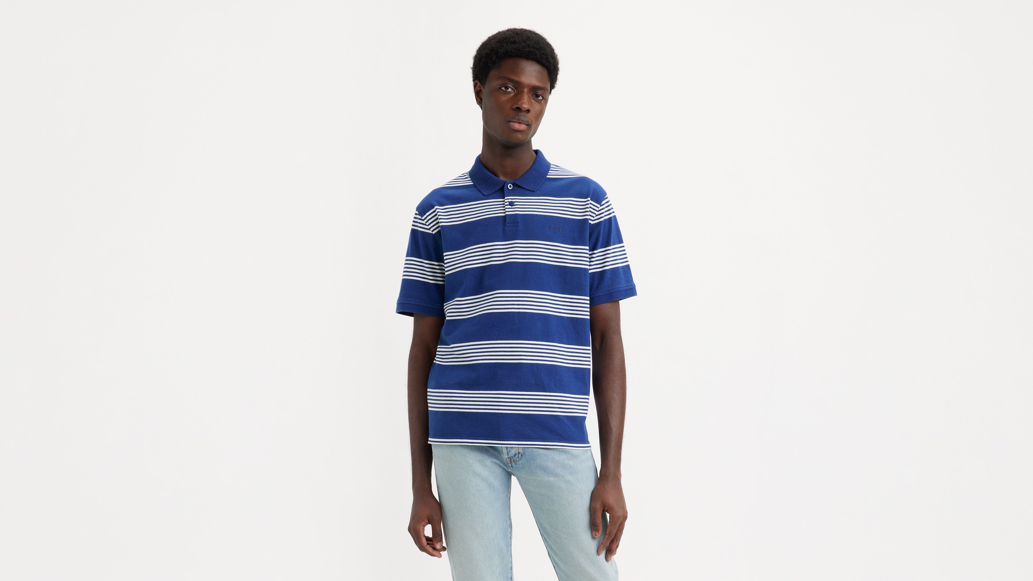 Relaxed Authentic Striped Polo Shirt - White