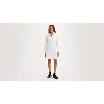 Rhea Shirt Dress - White