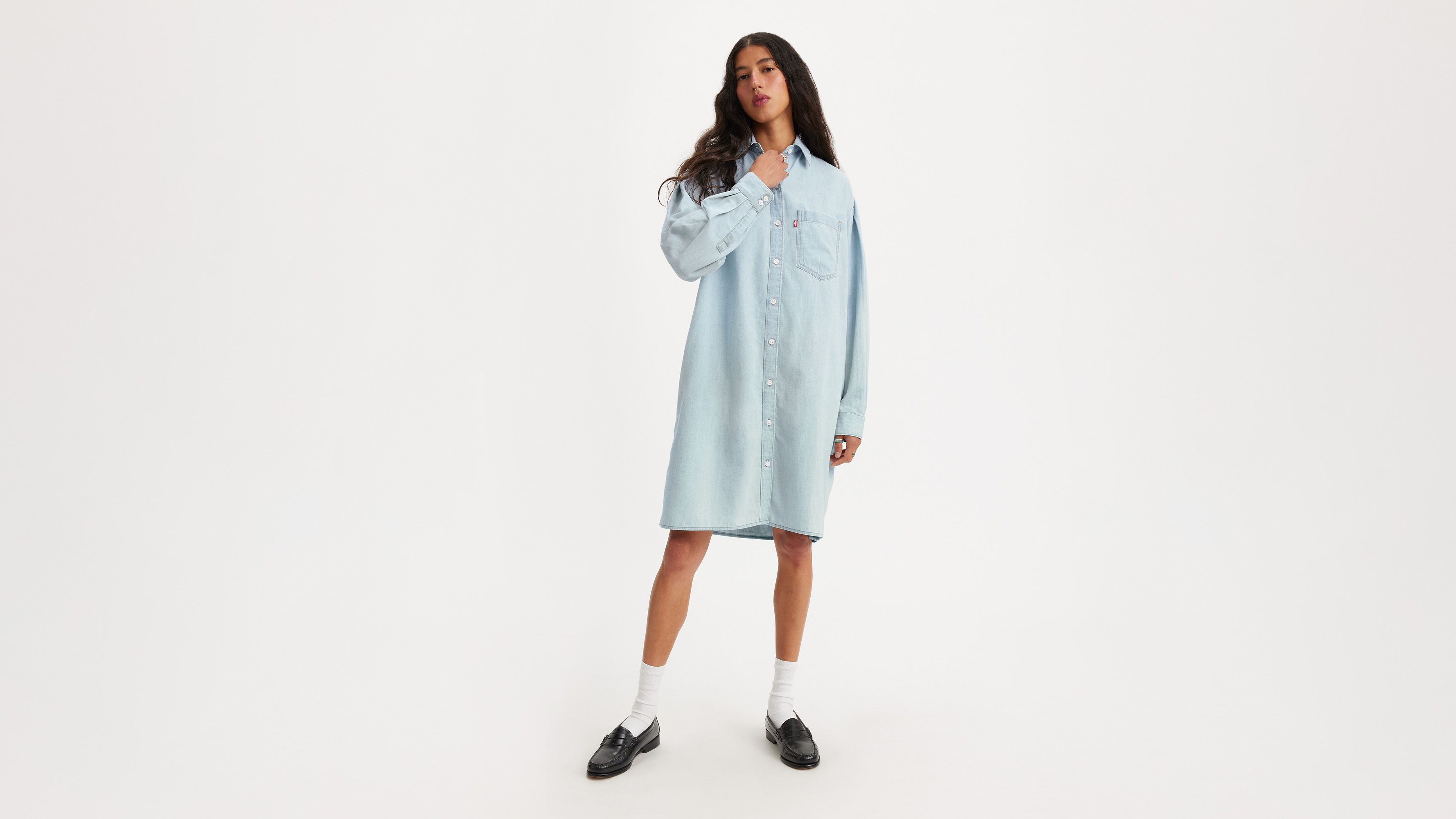 Rhea Shirt Dress - White