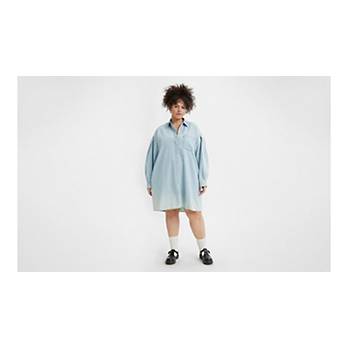 Rhea Denim Shirt Dress (Plus Size) 1