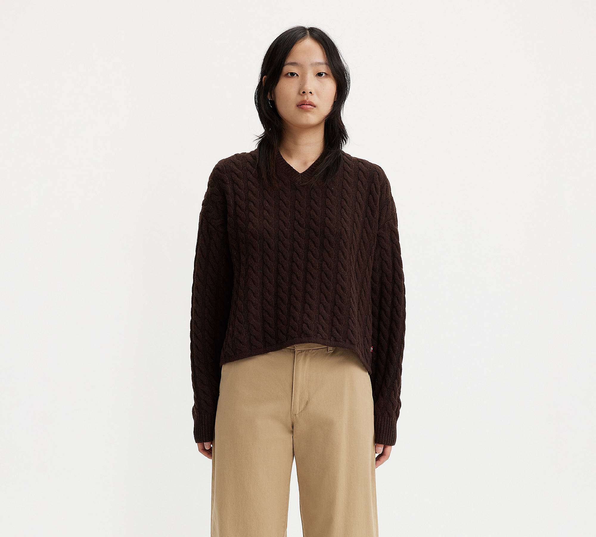 Rae Cable Knit Sweater - Brown | Levi's® CA