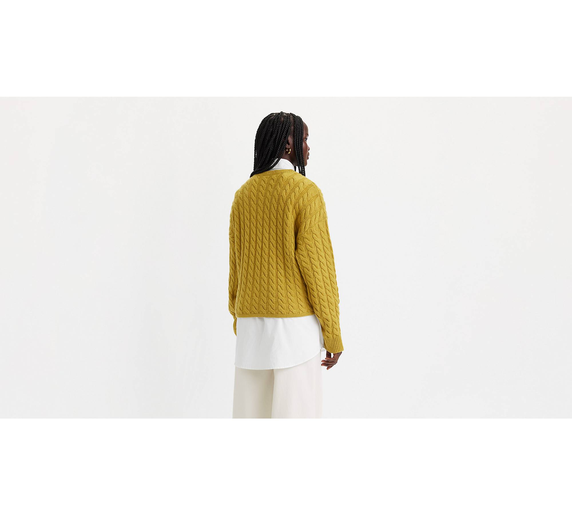 Rae Cable Knit Sweater - Yellow