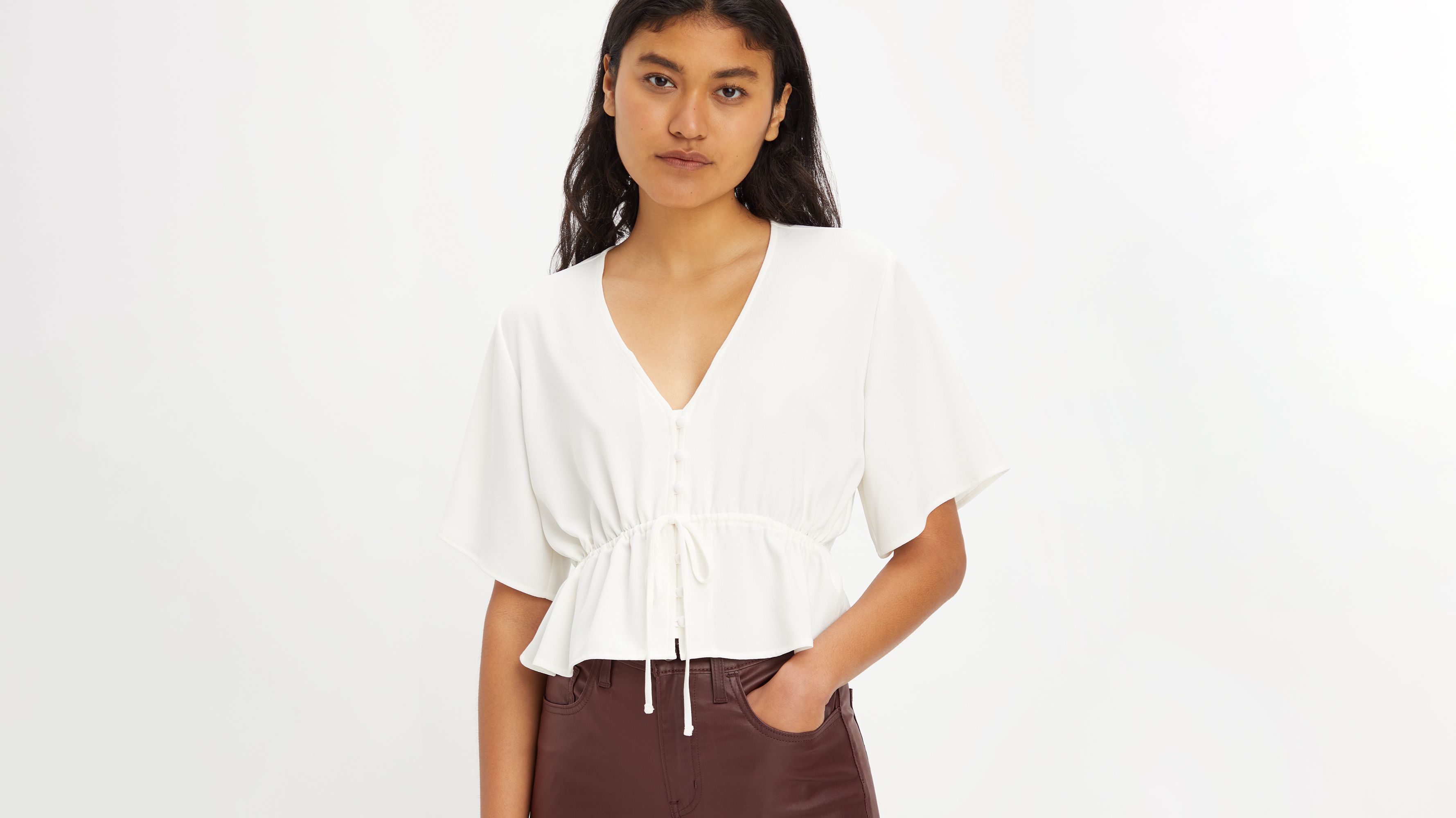 Lisa Short Sleeve Blouse - White | Levi's® US