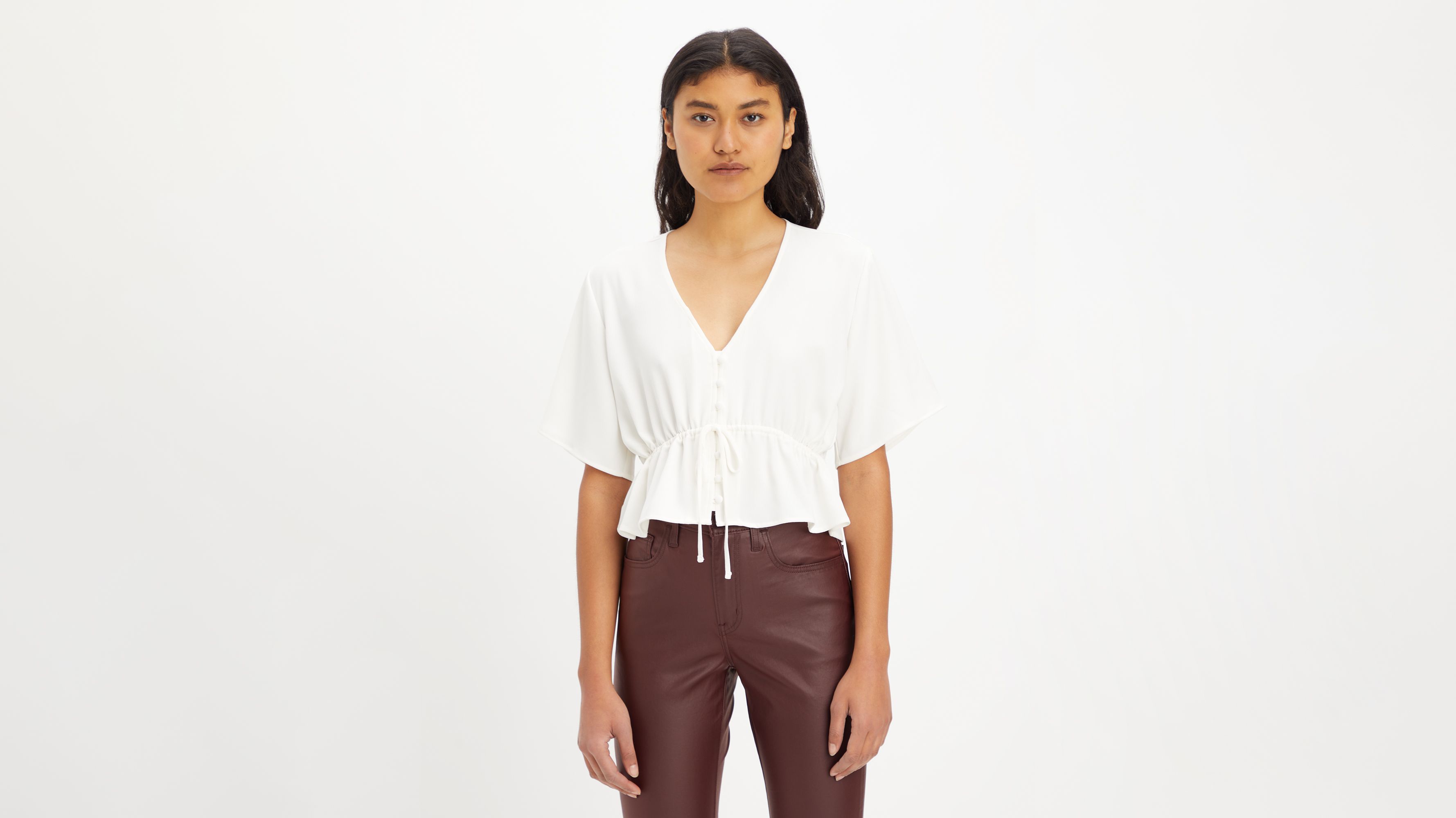売れ筋商品|||ブルンスバザー シャツ レディース トップス FLORET PHINA BLOUSE - Blouse - white cream Carla Highneck Shirt White Poplin