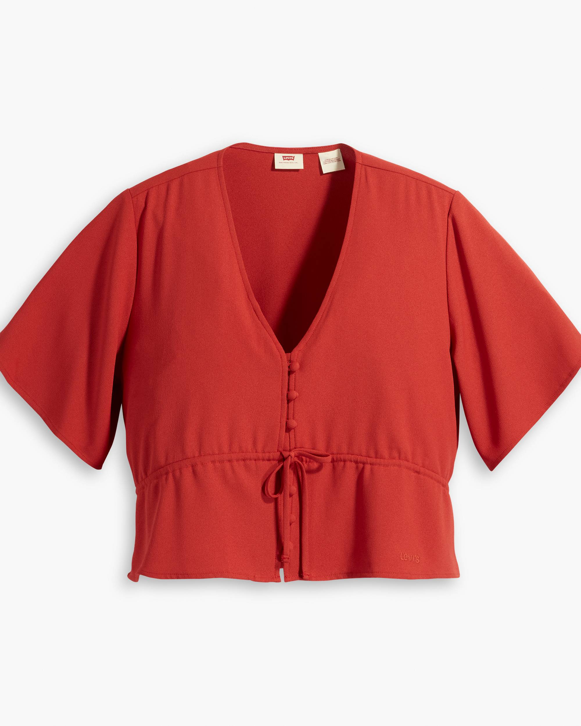 Lisa Short Sleeve Blouse - Red | Levi's® US Lisa Short Sleeve Blouse - Red | Levi's® US