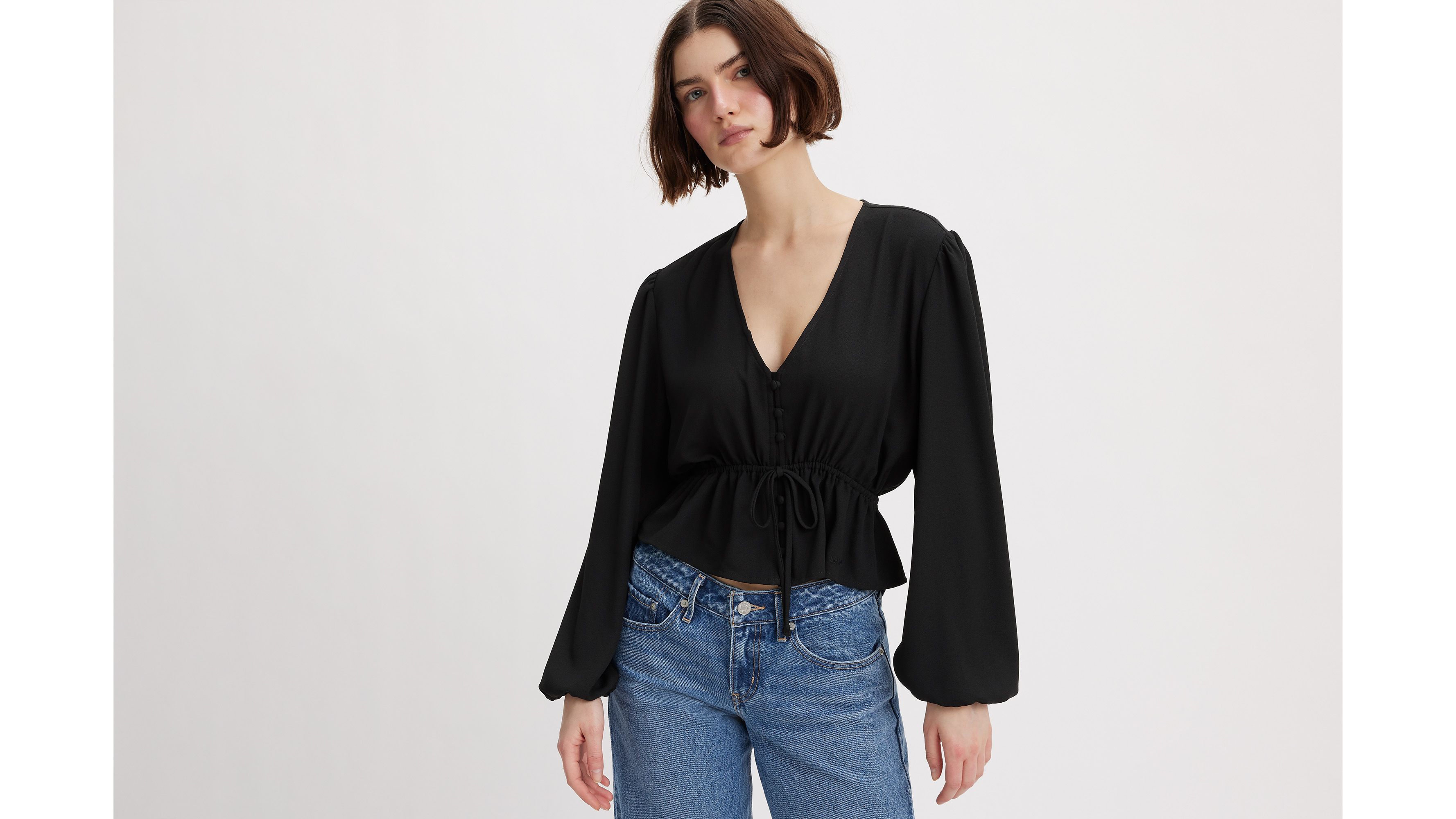 Lisa Long Sleeve Blouse - Black