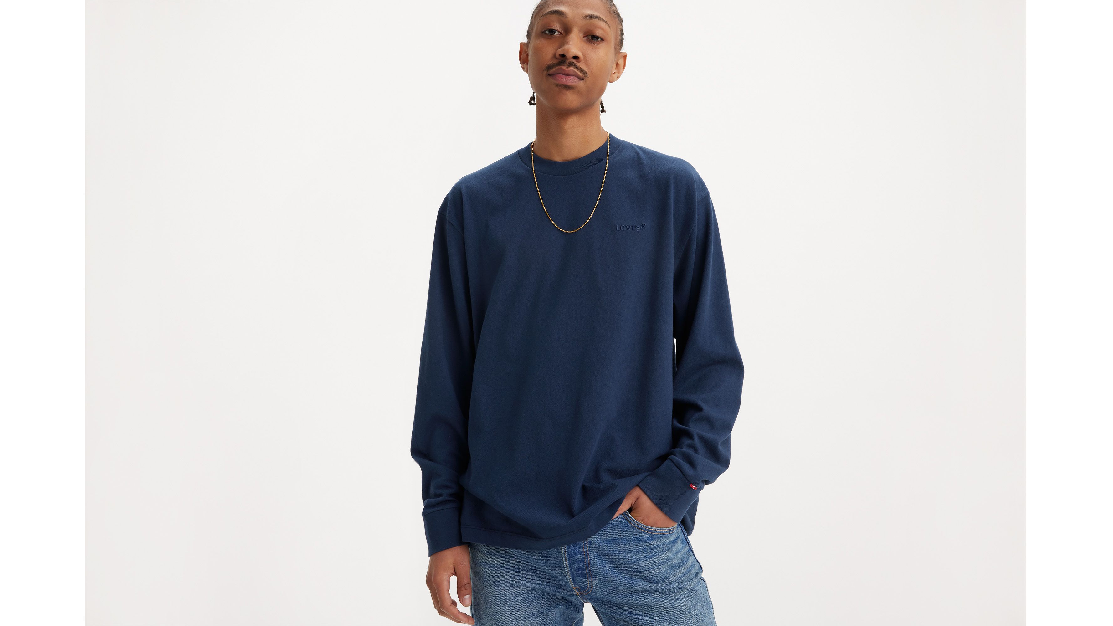 Relaxed Long Sleeve Authentic T-shirt - Blue | Levi's® CA