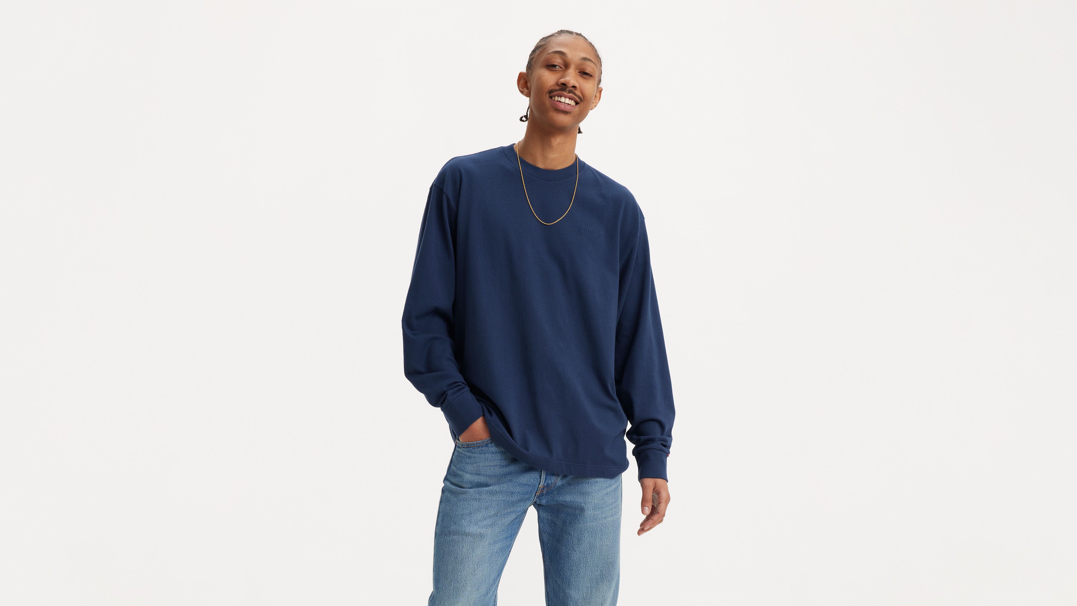 Relaxed Long Sleeve Authentic T-shirt - Blue | Levi's® US