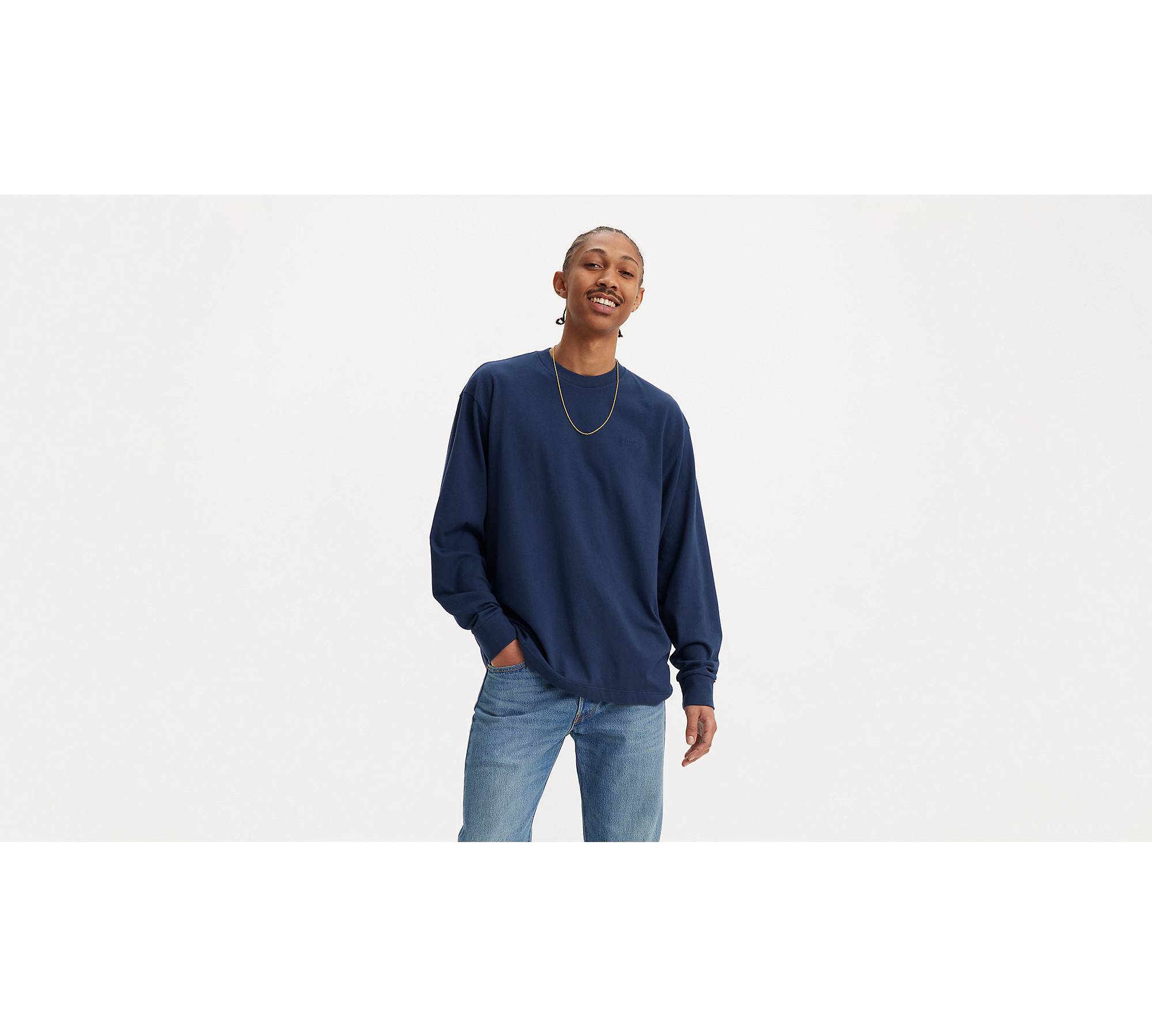 Relaxed Long Sleeve Authentic T-shirt - Blue | Levi's® CA
