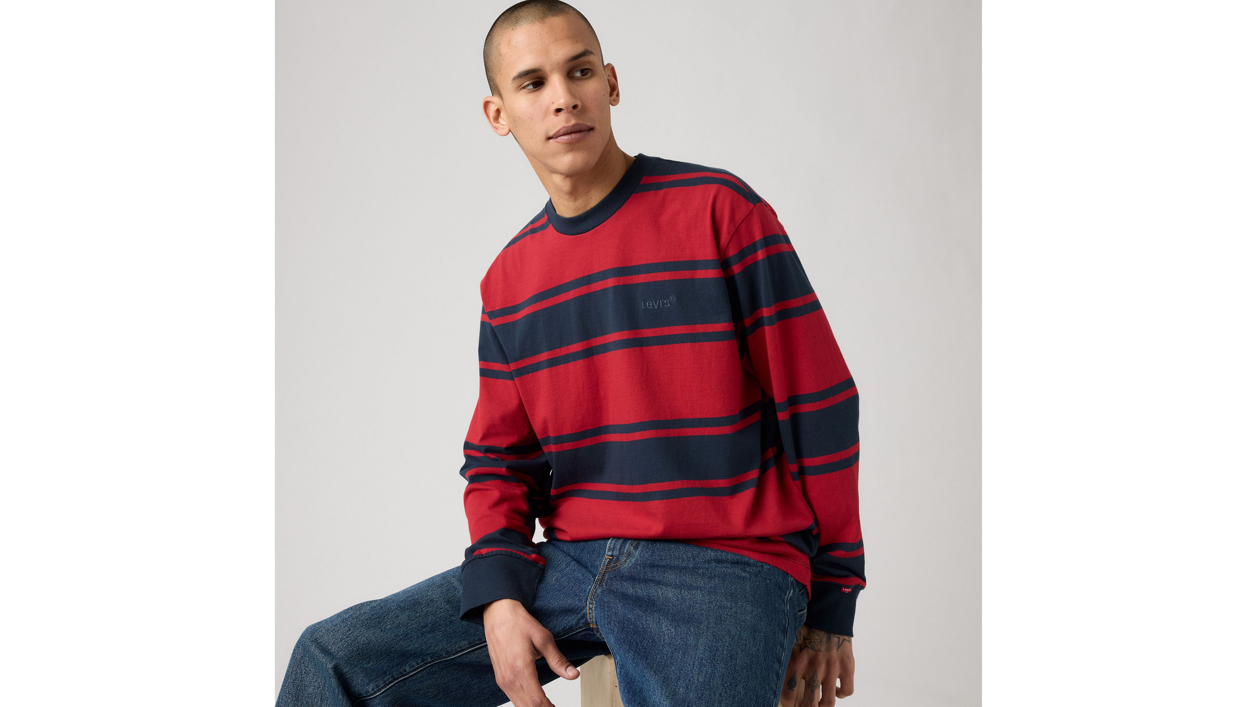 Striped Long-Sleeve Authentic T-Shirt 1