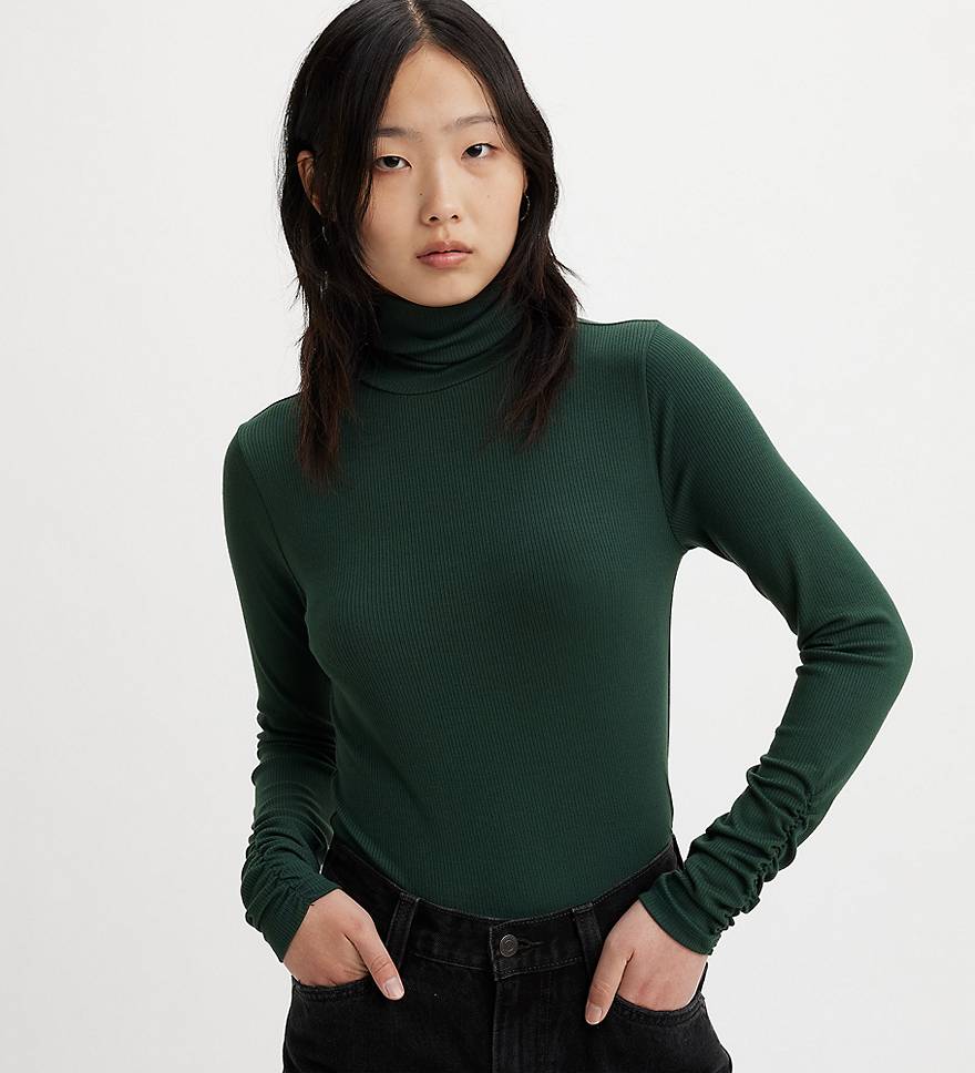 Ruched Turtleneck Top - Green | Levi's® US