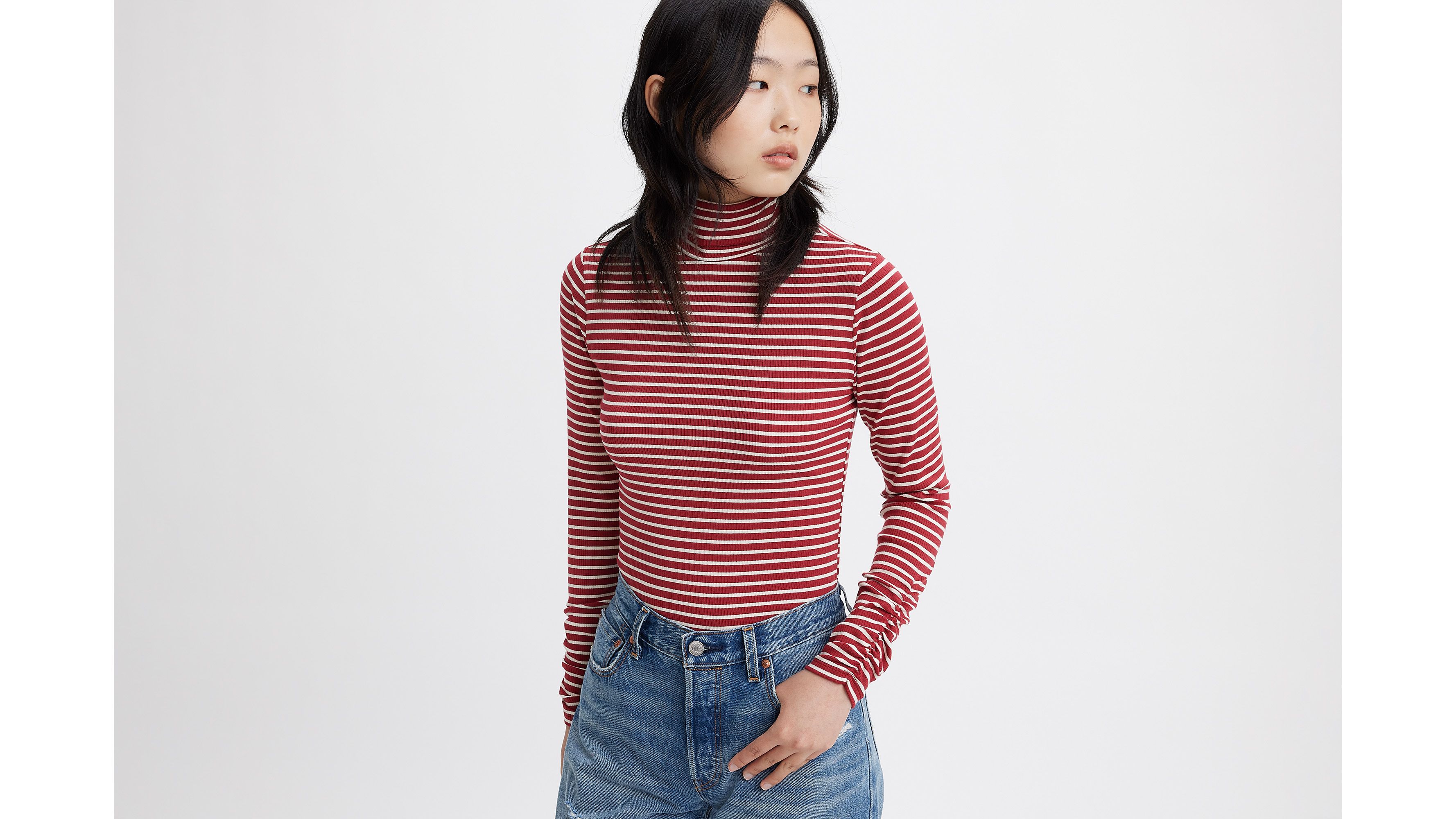 Ruched Turtleneck Top - Red | Levi's® US