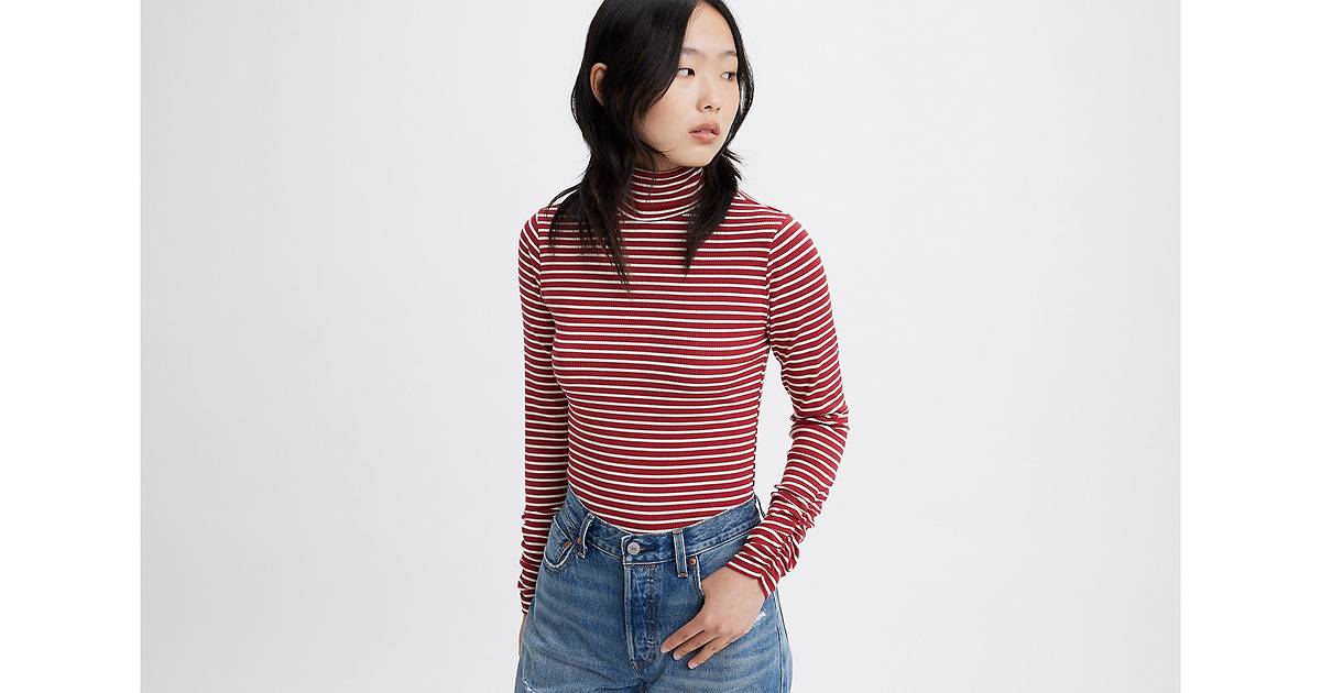 Ruched Turtleneck Top - Red | Levi's® US
