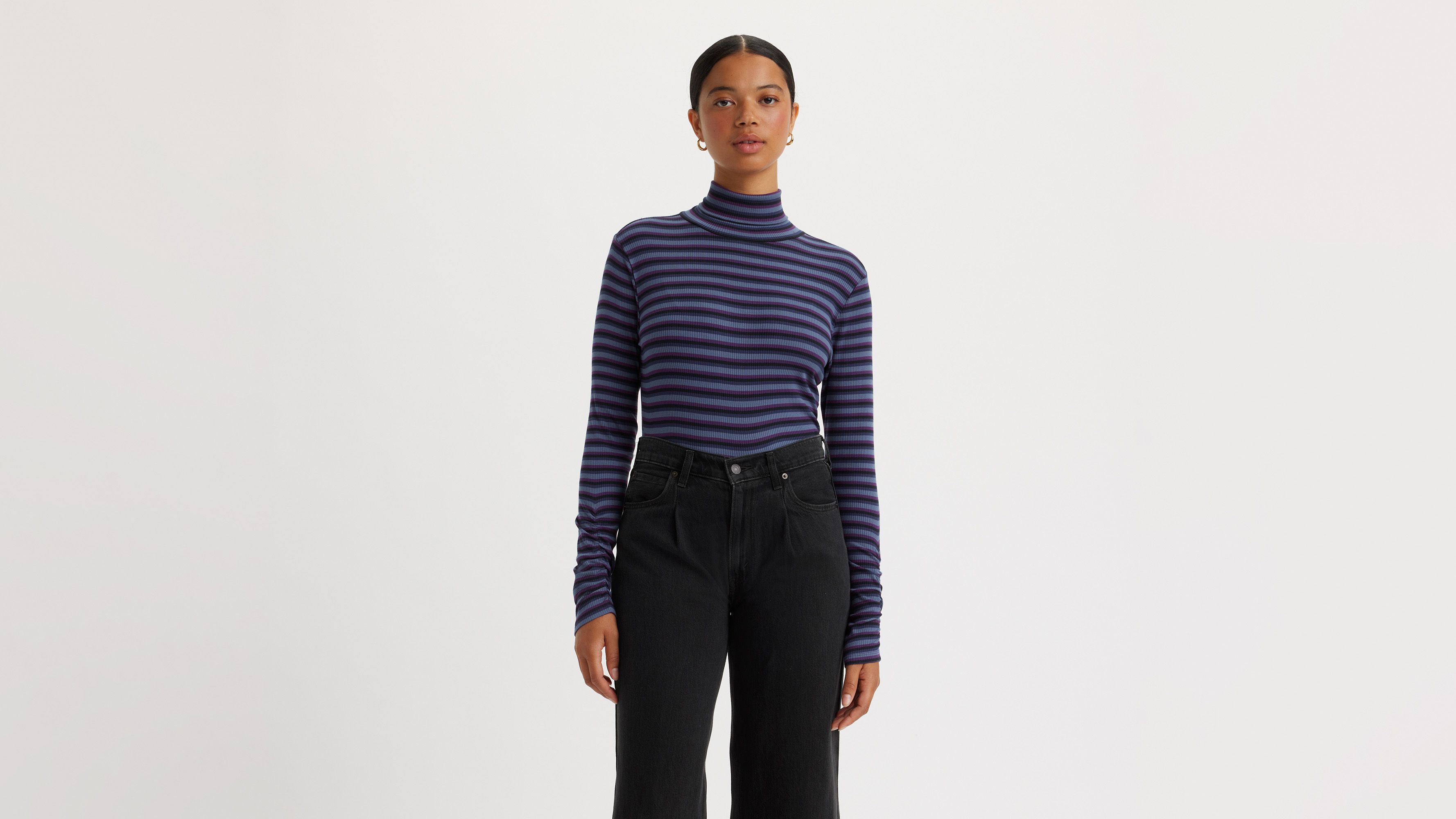 Ruched Turtleneck Top