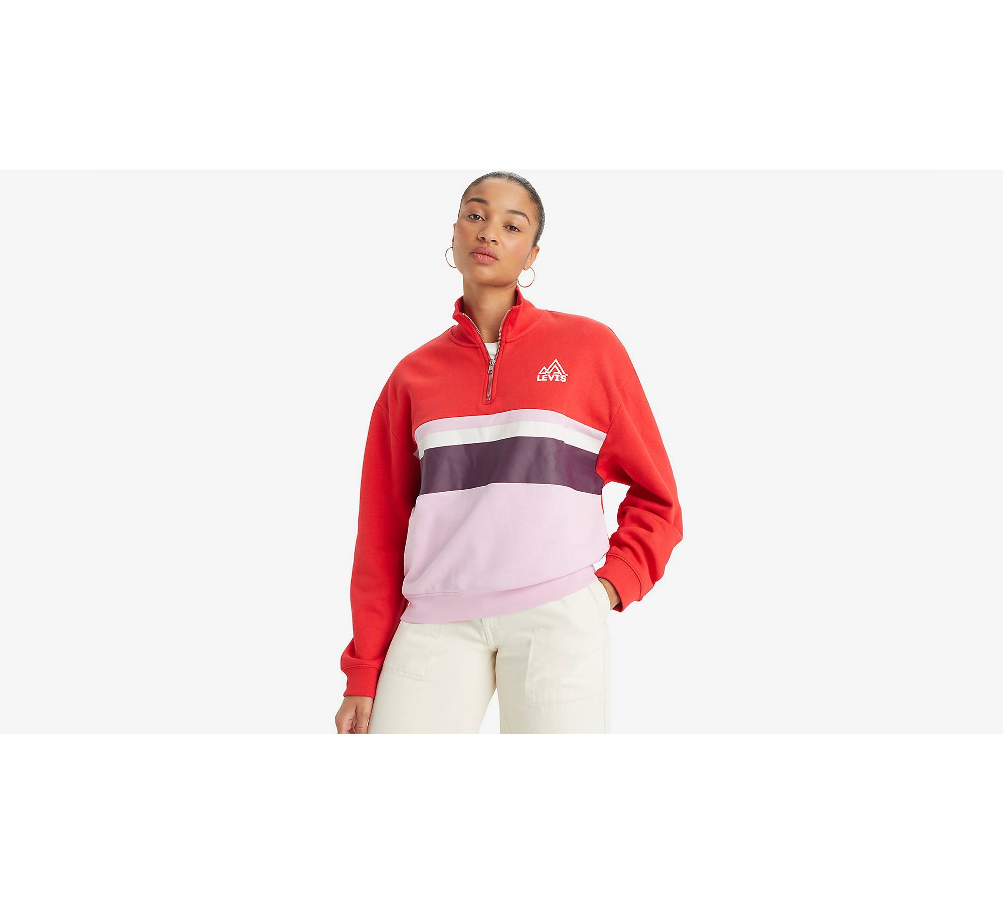 Graphic Rue 1/4 Zip Sweatshirt - Red | Levi's® US