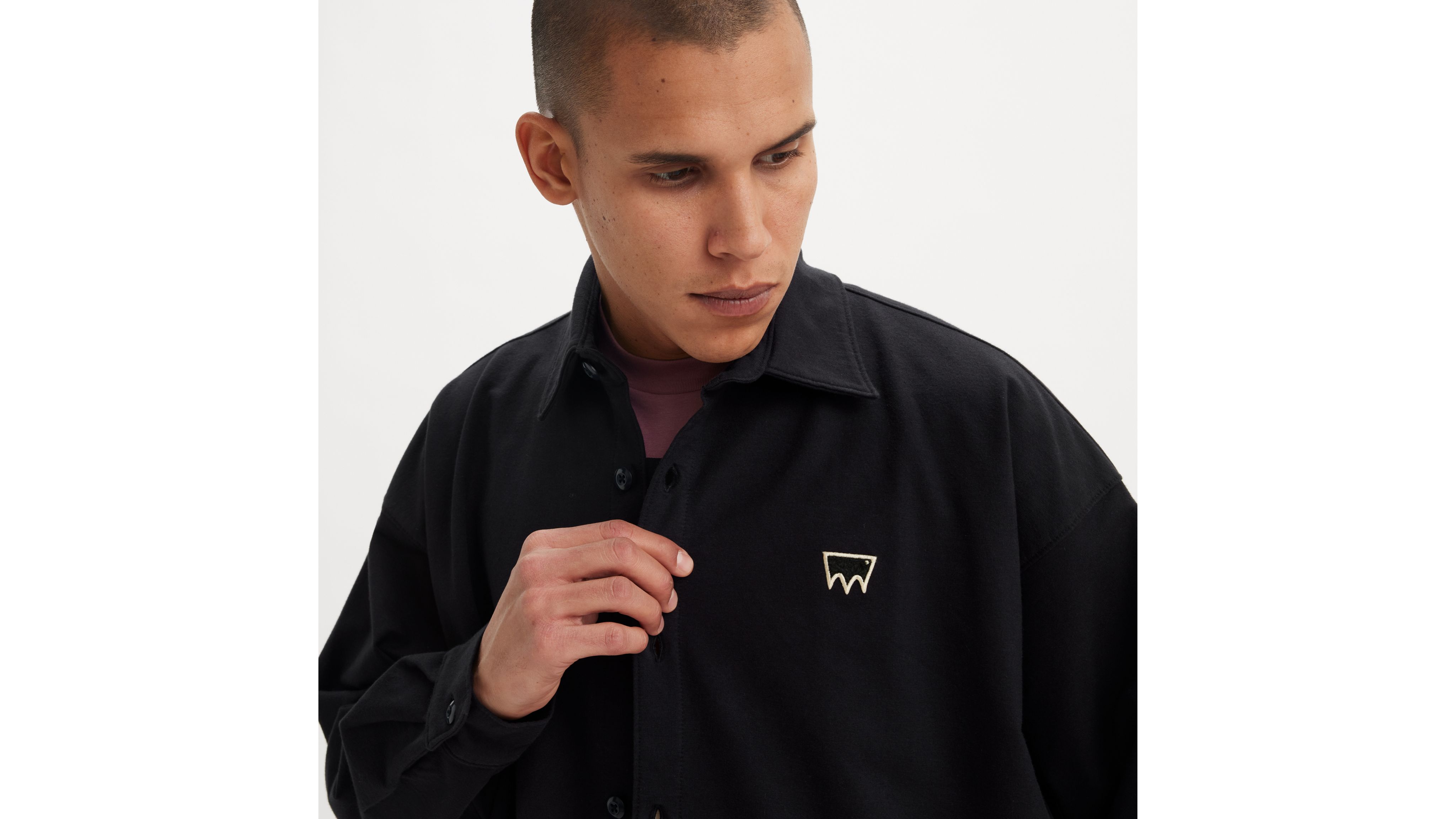Levi's Skateboarding Button-up Fleece In Anthracite Night