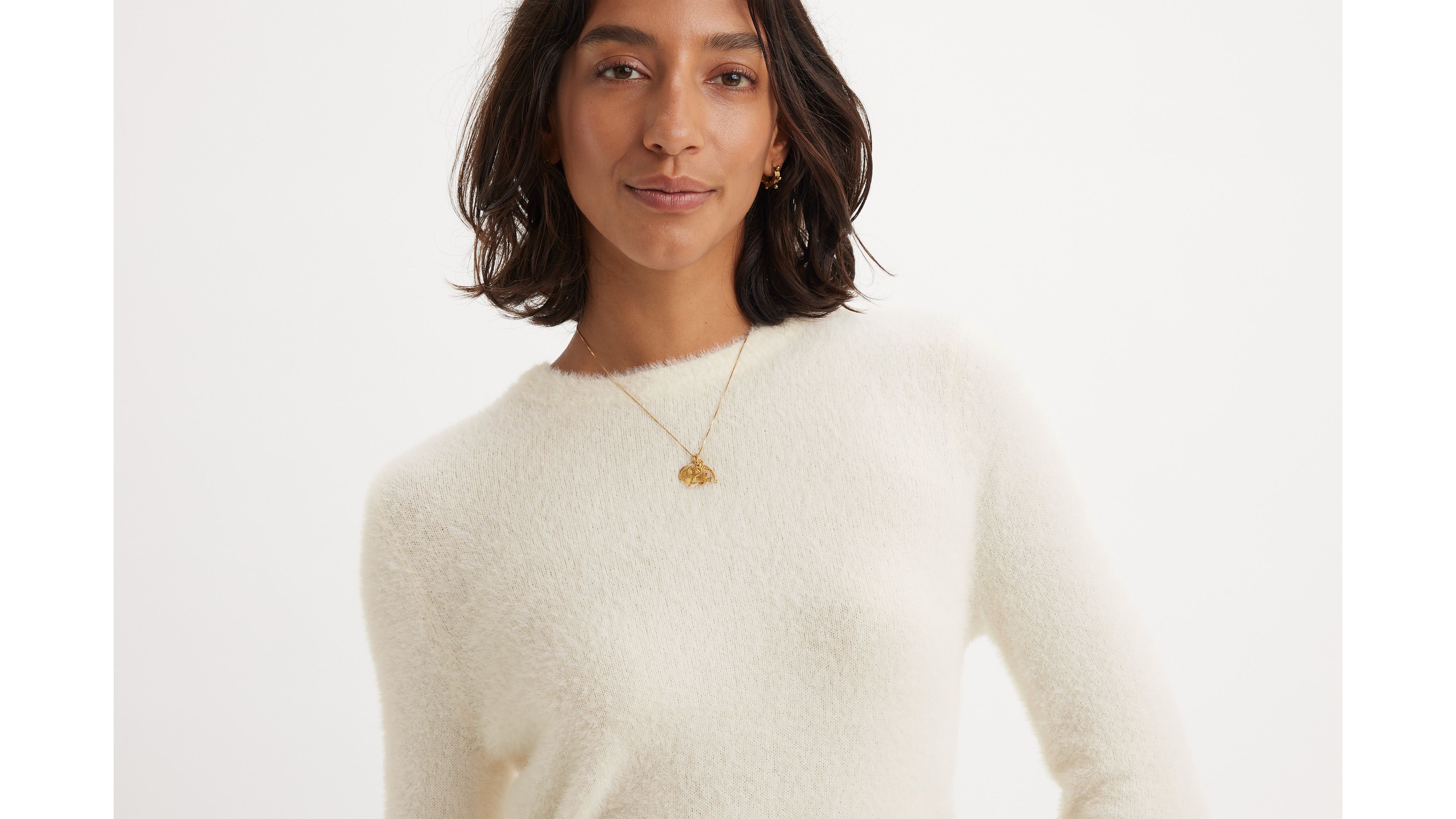 White sweater cheap with pearls