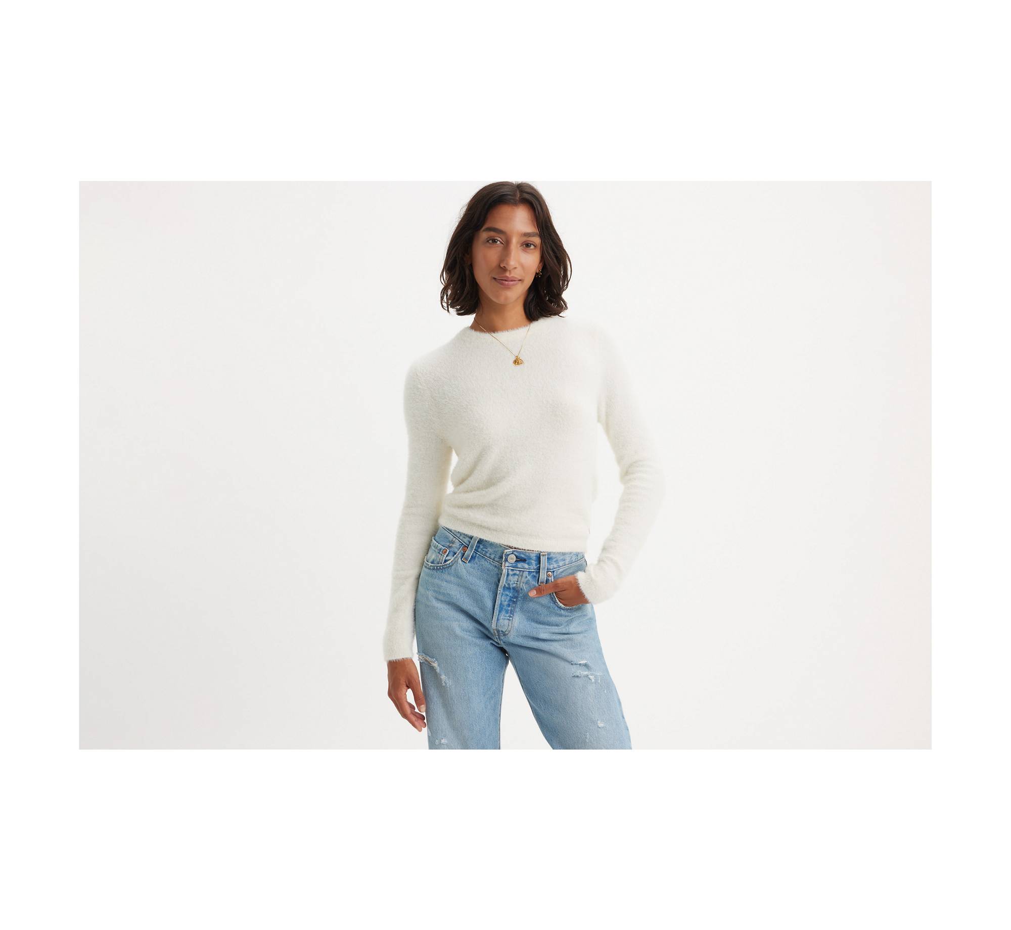 Pearl Fuzzy Sweater - White | Levi's® US