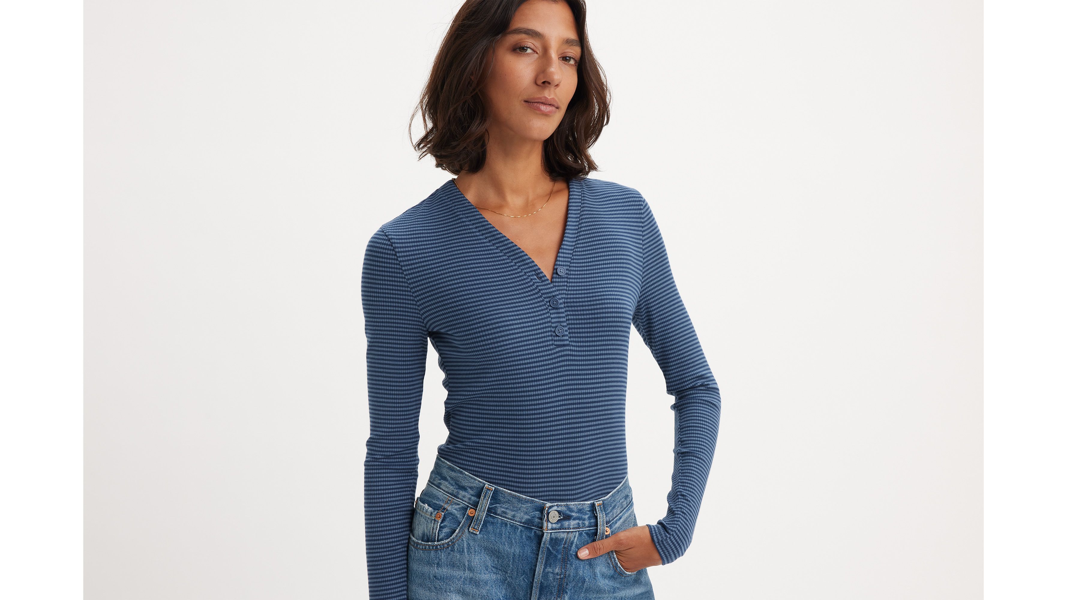 Striped Dreamy Henley Shirt Blue Levi's® US