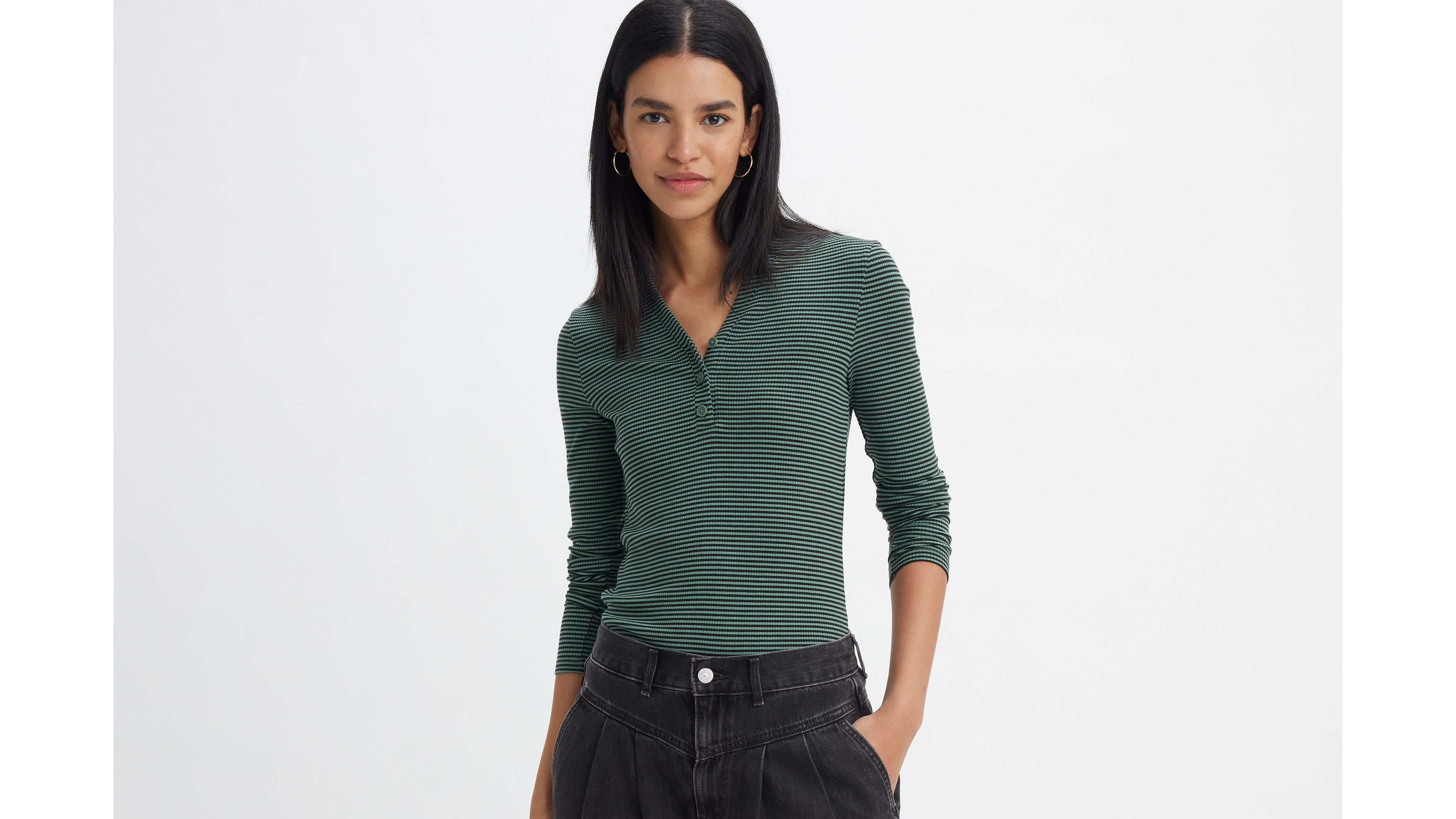 Striped Dreamy Henley Shirt 1