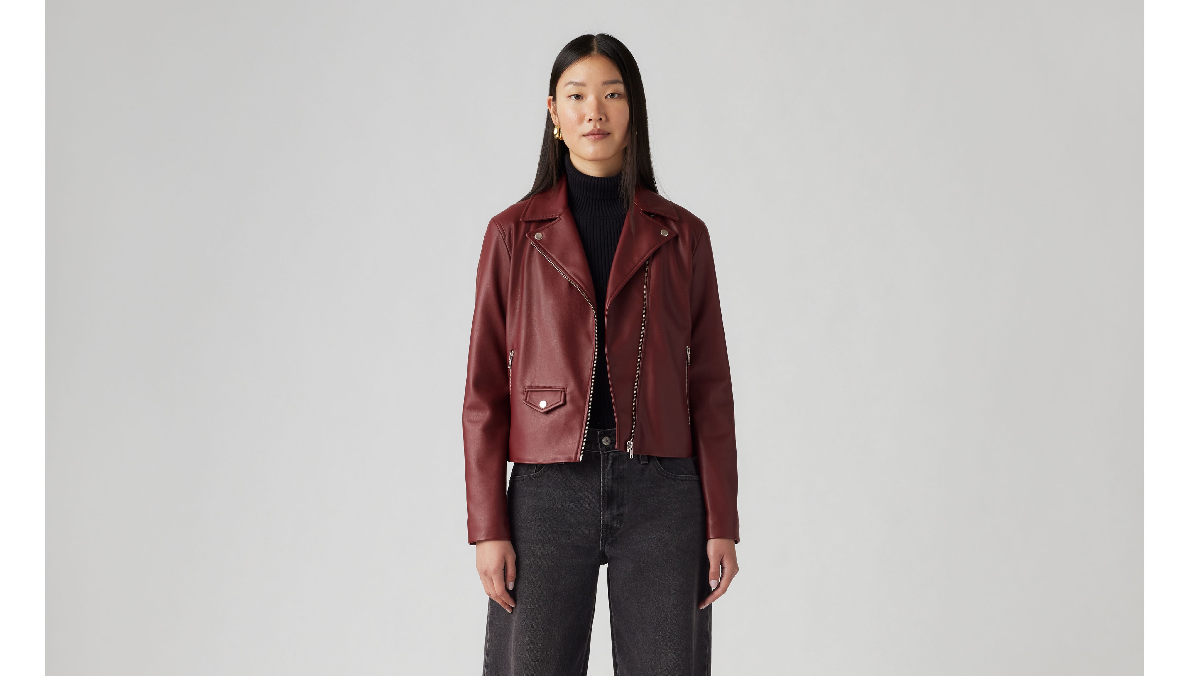 Lelou Shrunken Moto Jacket - Red | Levi's® US
