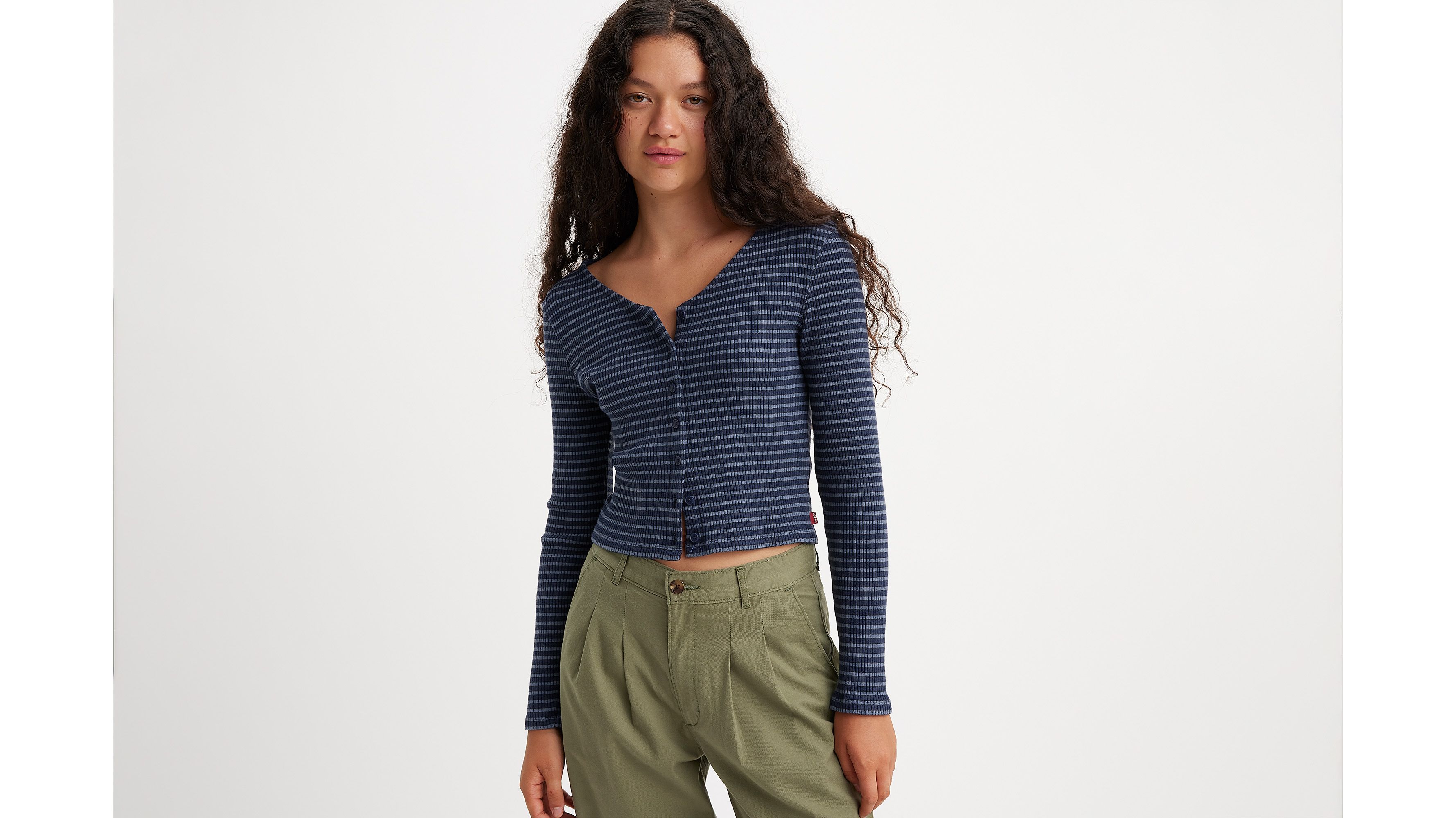 Striped Monica Long Sleeve T-Shirt 1