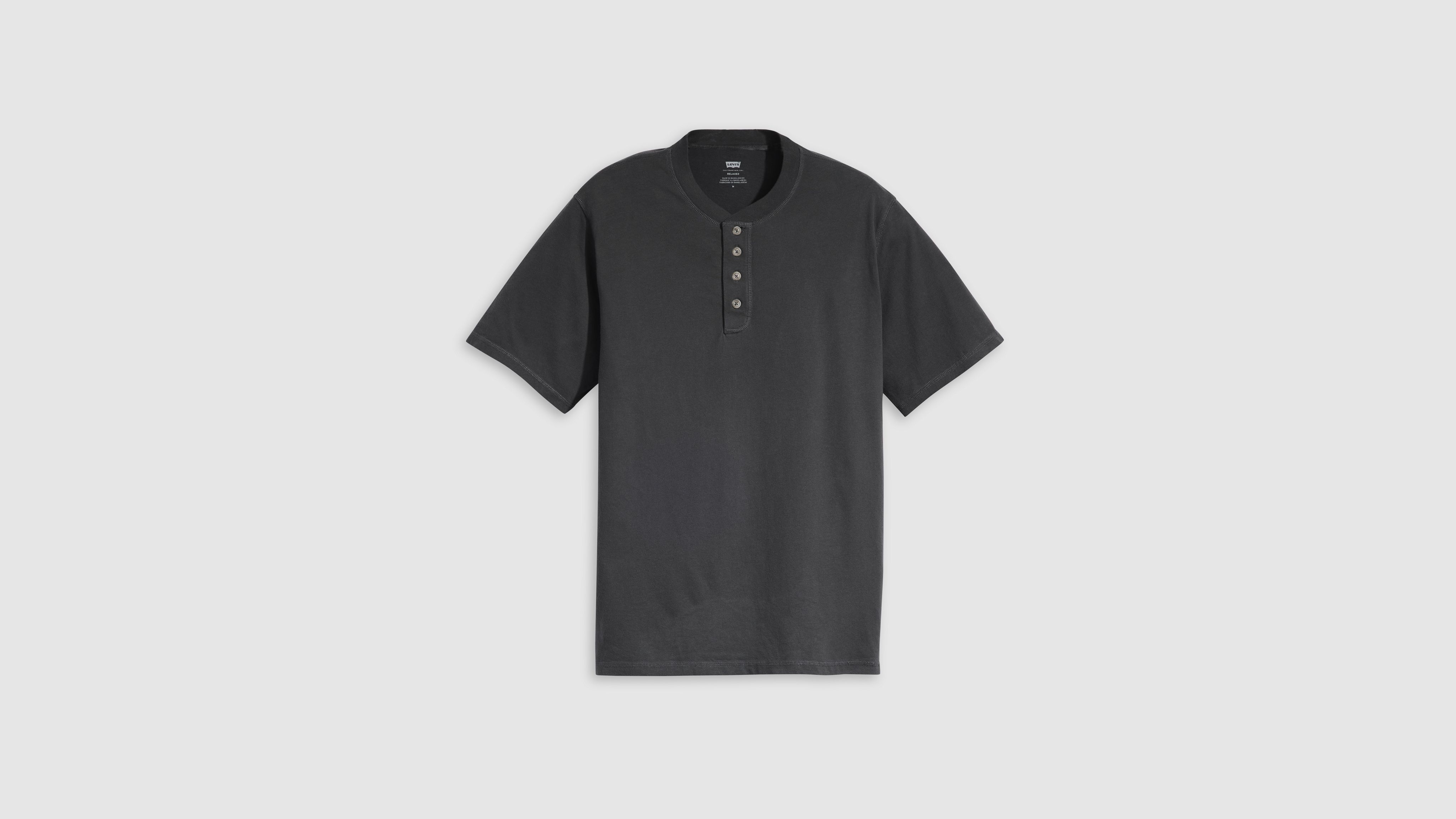 Short Sleeve Four Button Henley