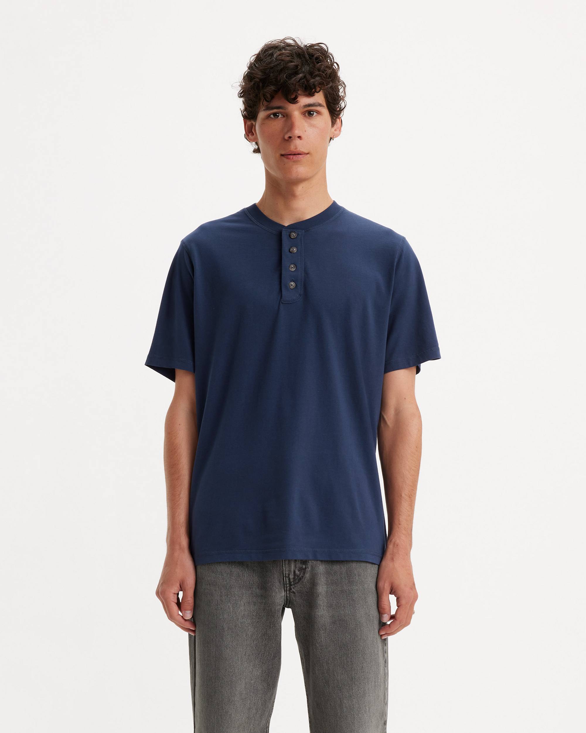 Short Sleeve Four Button Henley - Blue | Levi's® US Short Sleeve Four Button Henley - Blue | Levi's® US