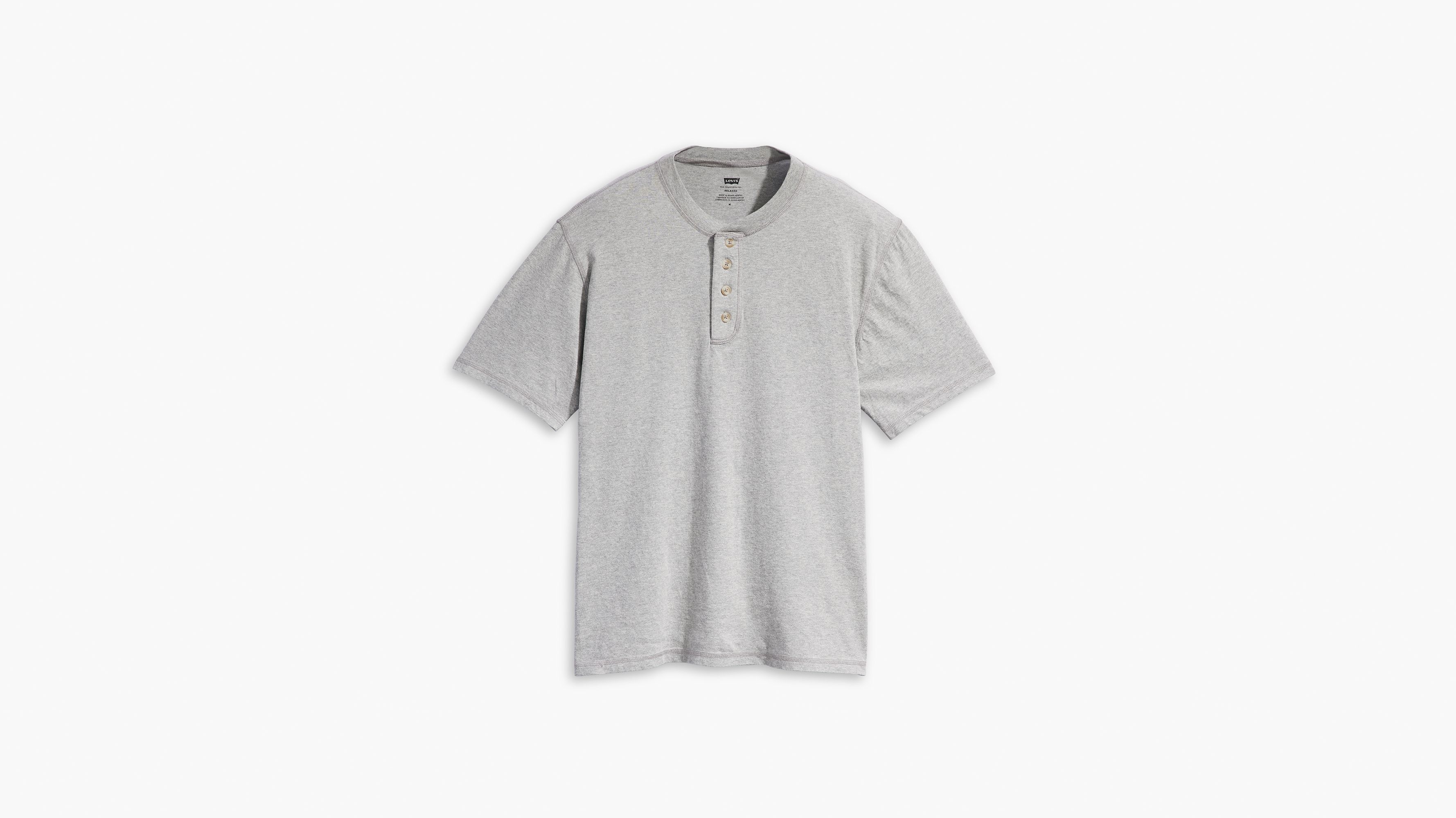 Short Sleeve Four Button Henley - Grey | Levi's® US
