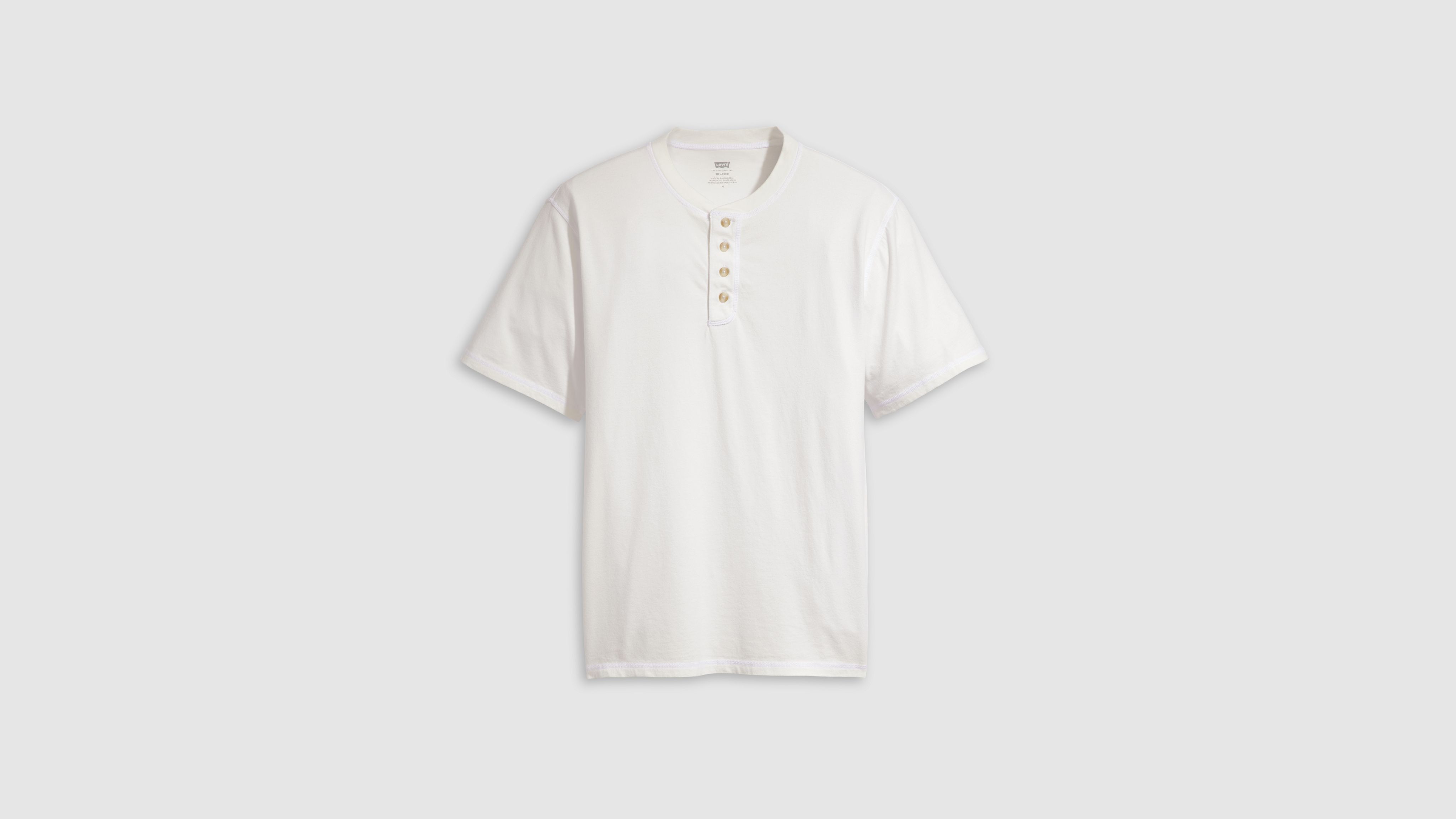 Levi's Short Sleeve Four Button Henley In Cloud Dancer