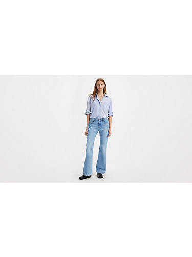 리바이스 Levi Middy Flare Womens Jeans,In Patches - Medium Wash