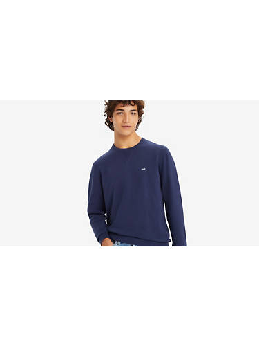 리바이스 Levi Lightweight Housemark Logo Sweater,Naval Academy - Blue