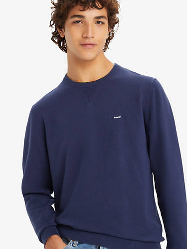 리바이스 Levi Lightweight Housemark Logo Sweater,Naval Academy - Blue