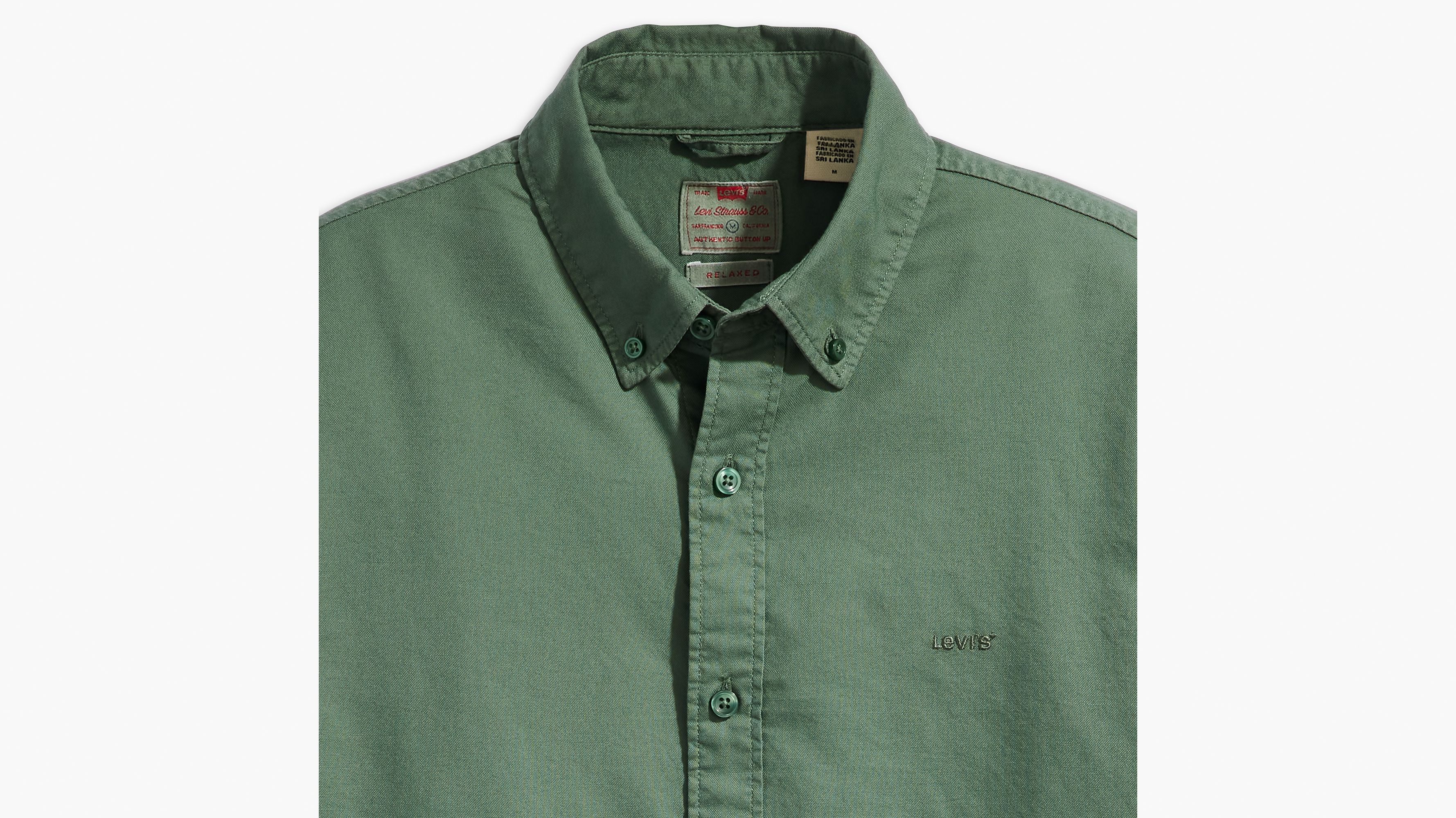 Buy LEVIS Green Solid Cotton Linen Blend Mens Shirt